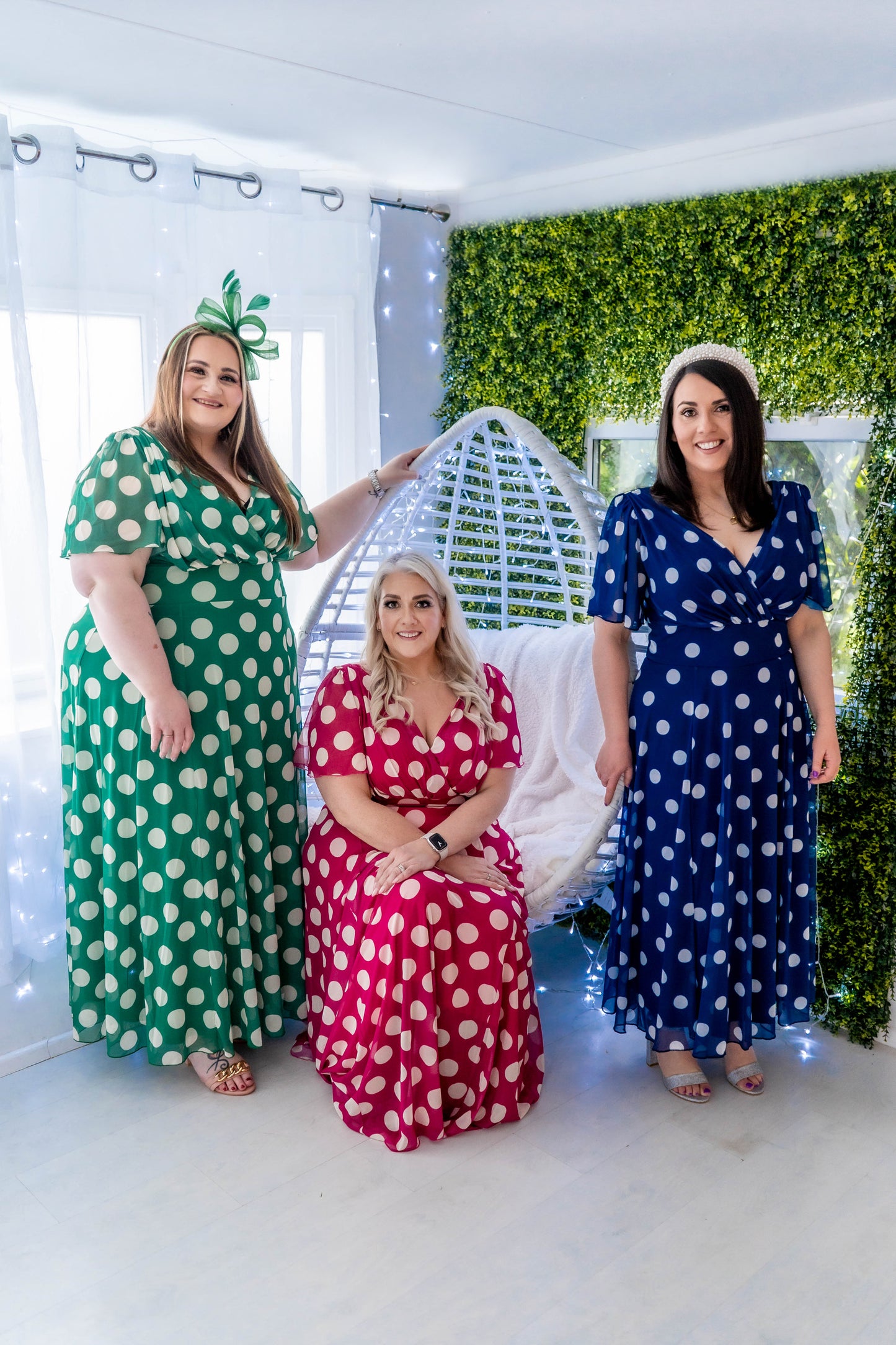 Scarlett & Jo Isabelle Green Cream Lollidot Maxi Dress