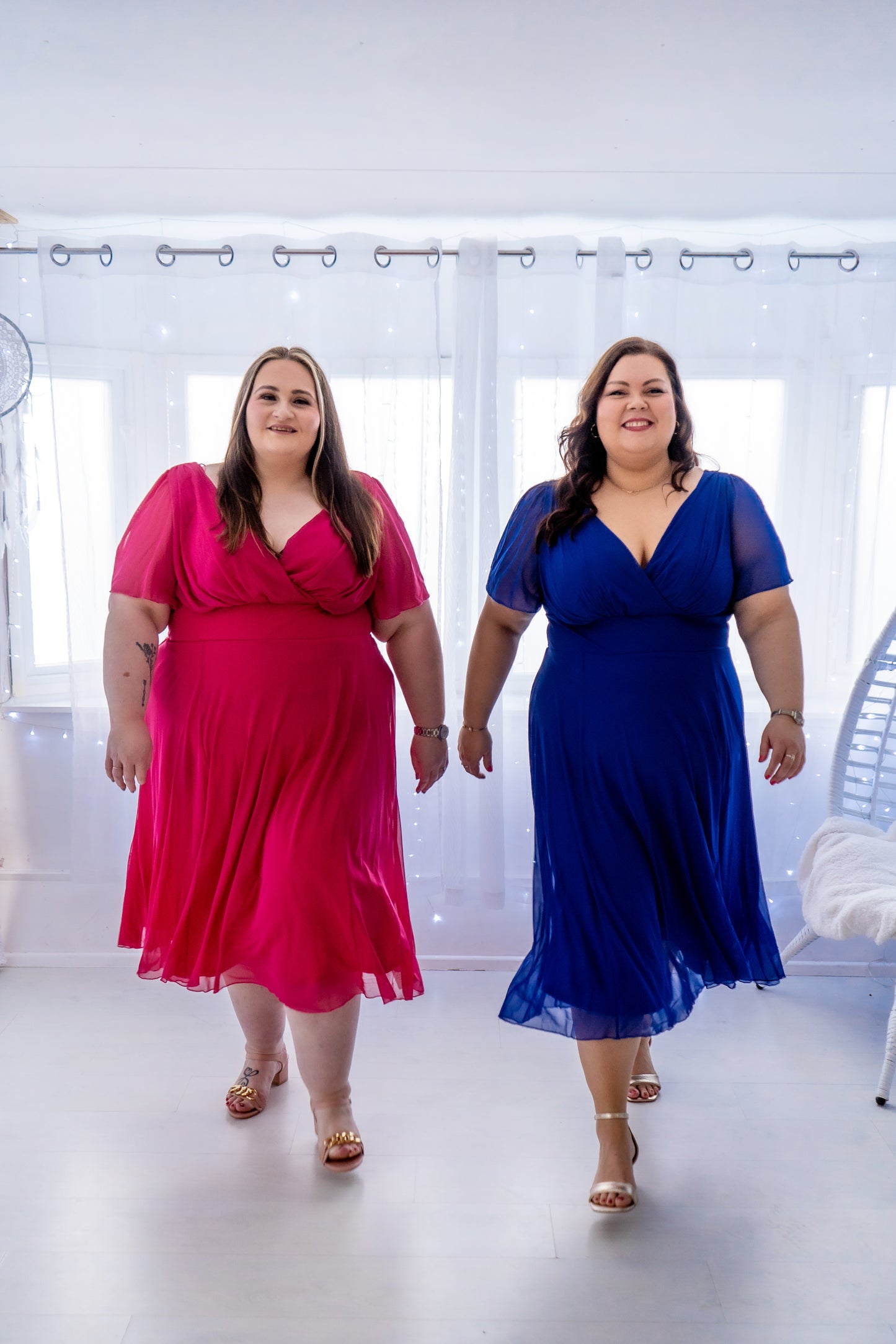 Scarlett & Jo Victoria Cerise Pink Midi Dress