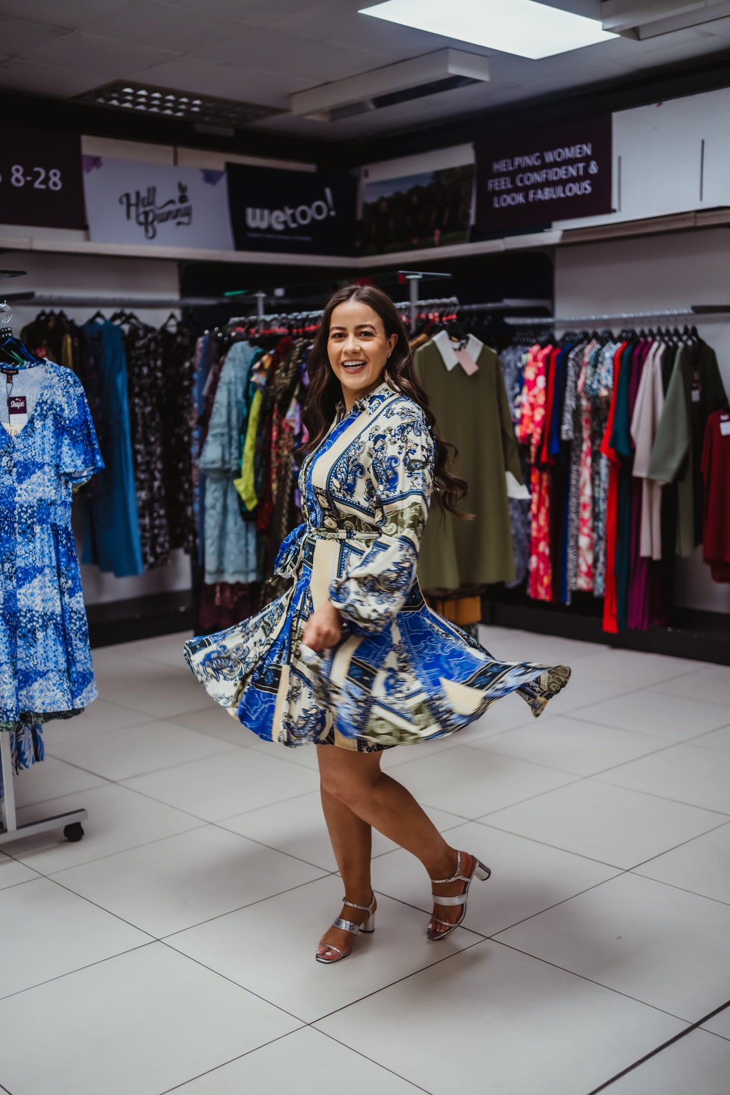 Patchwork Godet Shirt Dress