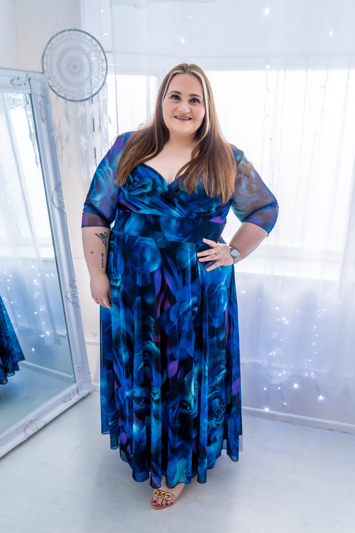 Scarlett & Jo Elizabeth Teal Blue Maxi Dress