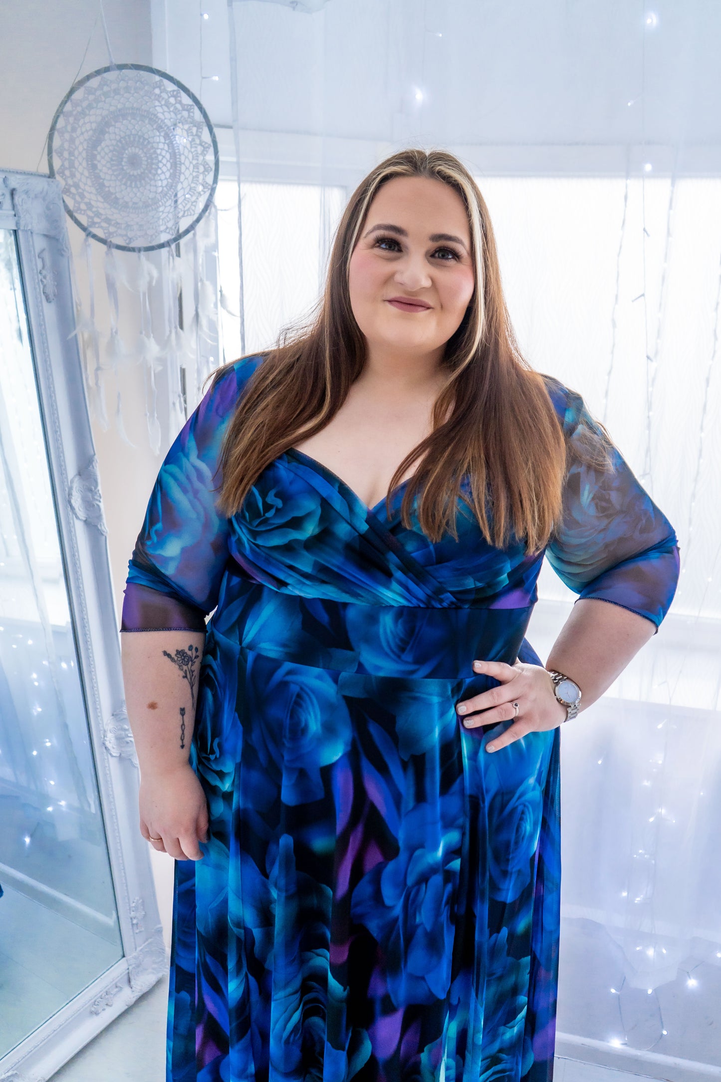 Scarlett & Jo Elizabeth Teal Blue Maxi Dress