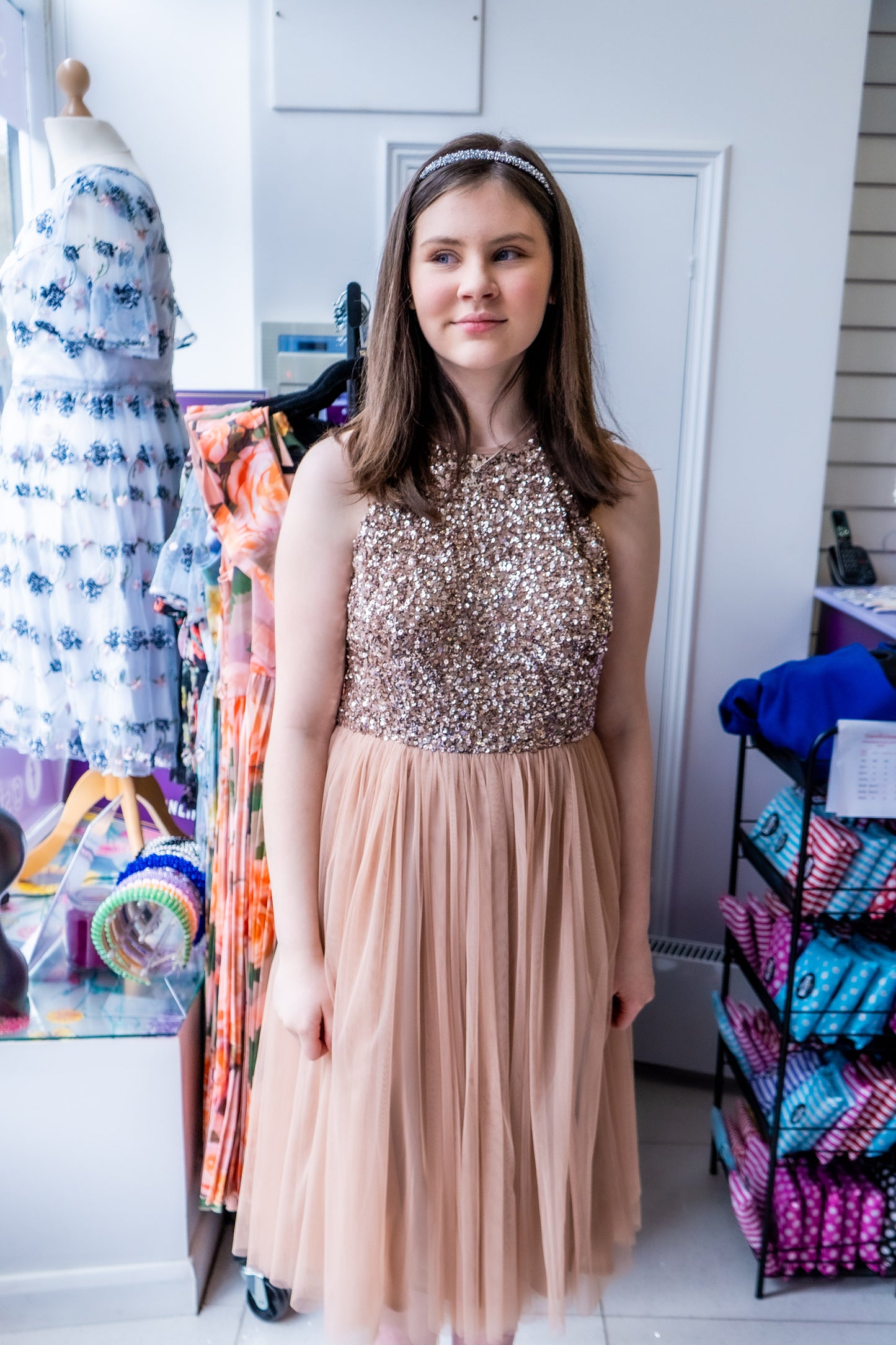 Maya Deluxe Embellished Halter Midi Dress