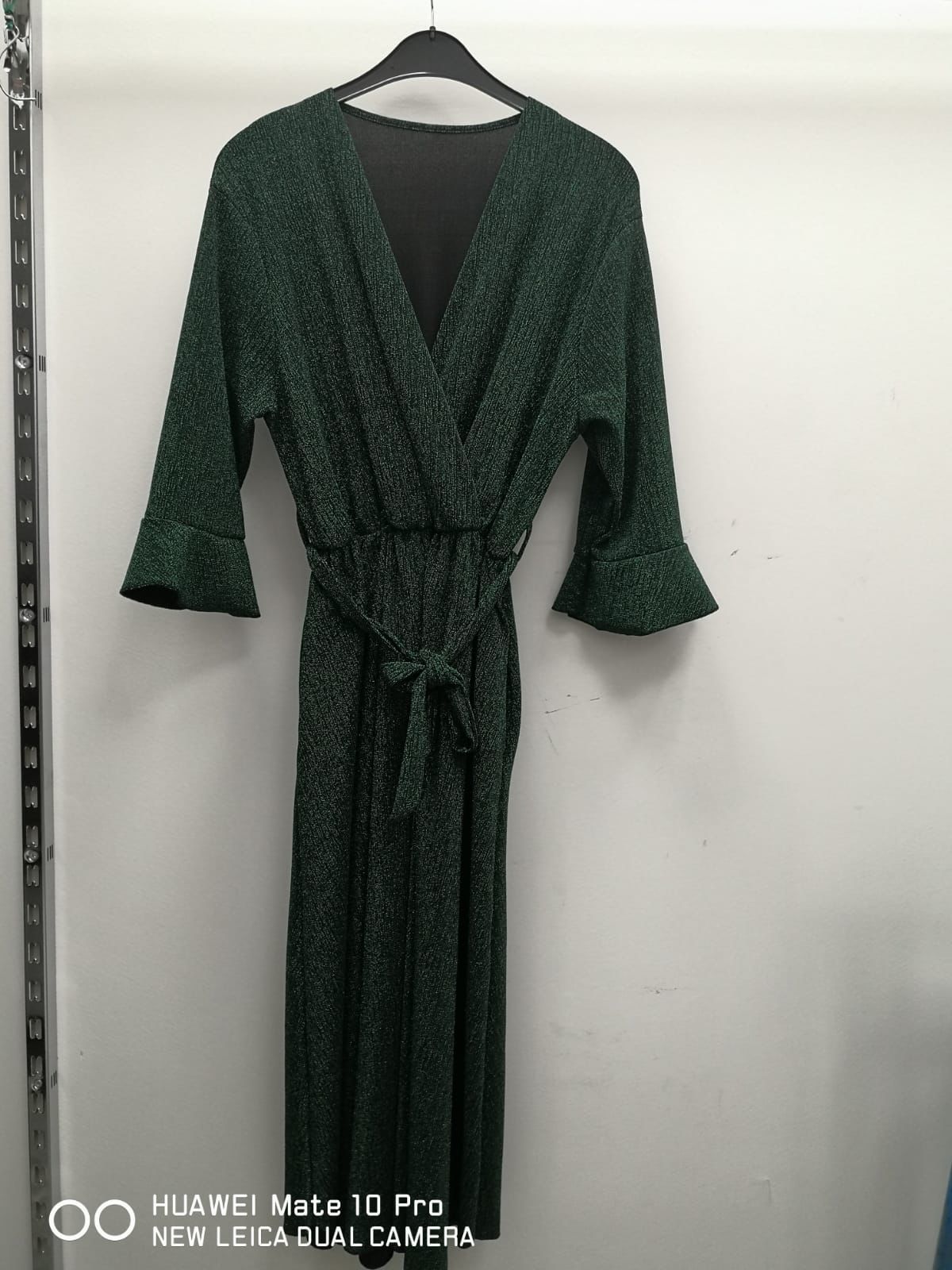 Lurex Stretch Wrap Dress with Pockets
