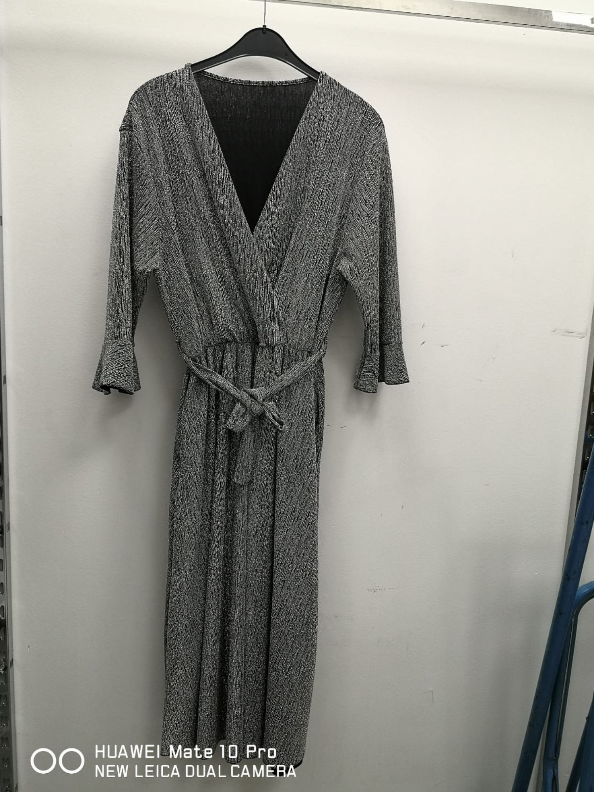 Lurex Stretch Wrap Dress with Pockets