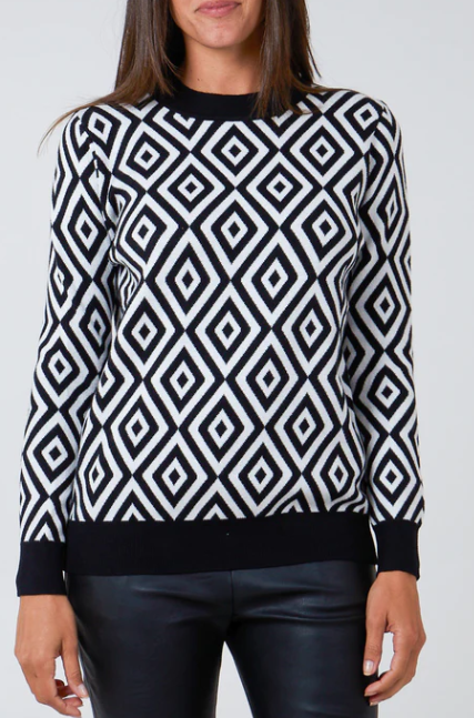 Diamond Geometric Jacquard Jumper