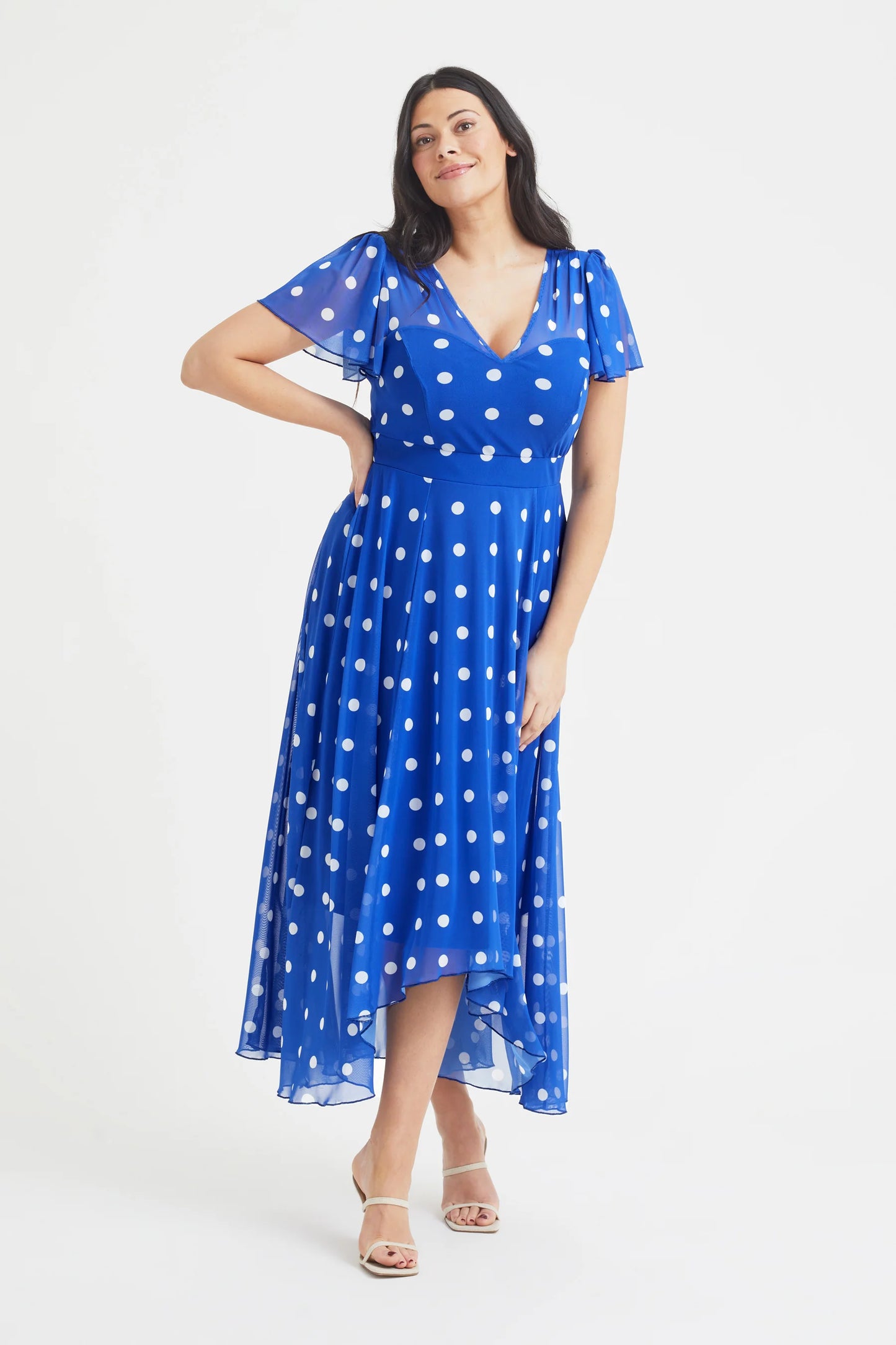 Scarlett & Jo Tilly Blue Spot Sweetheart Dress