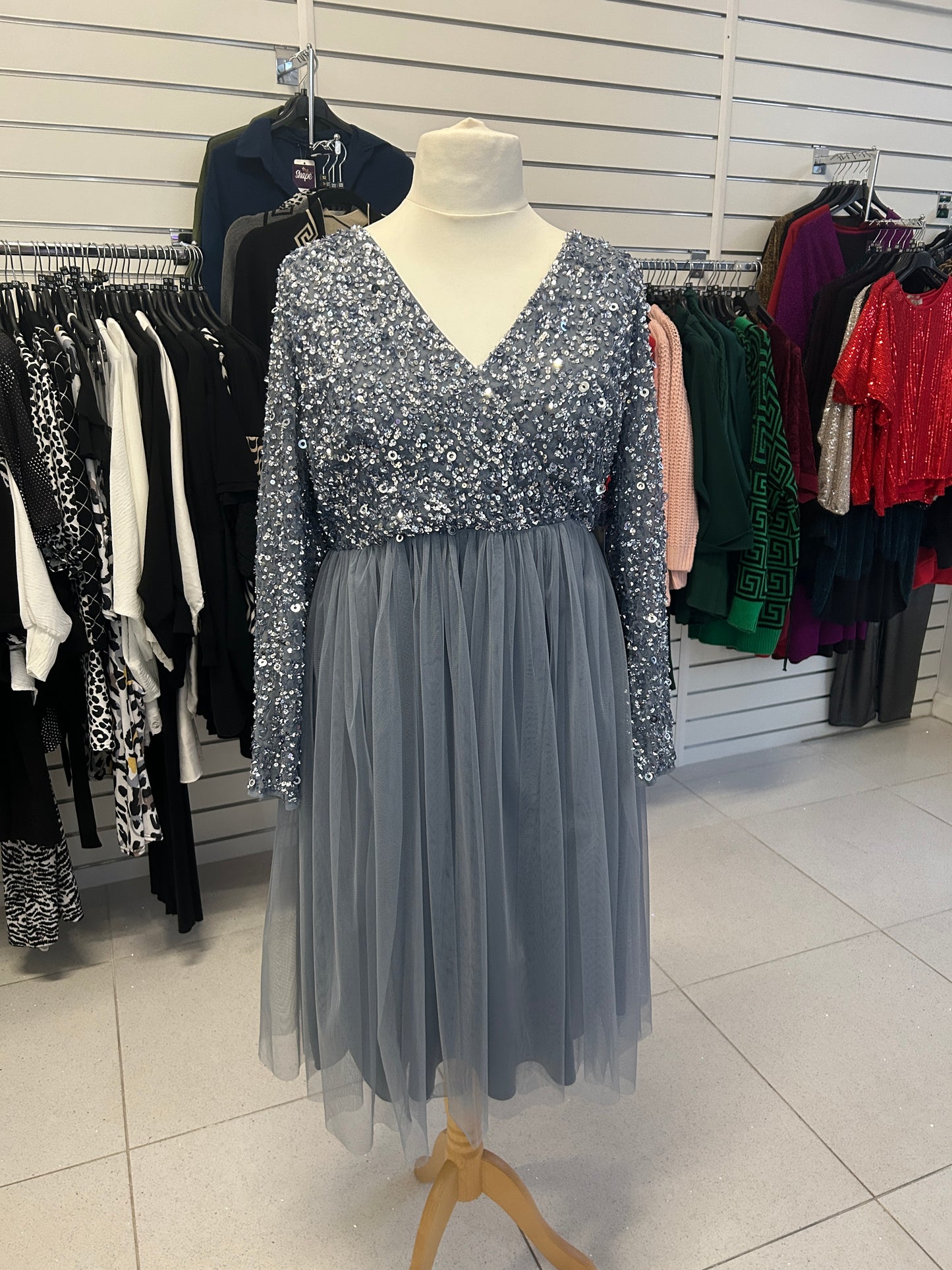 Maya Deluxe Faux Wrap Midi Dress