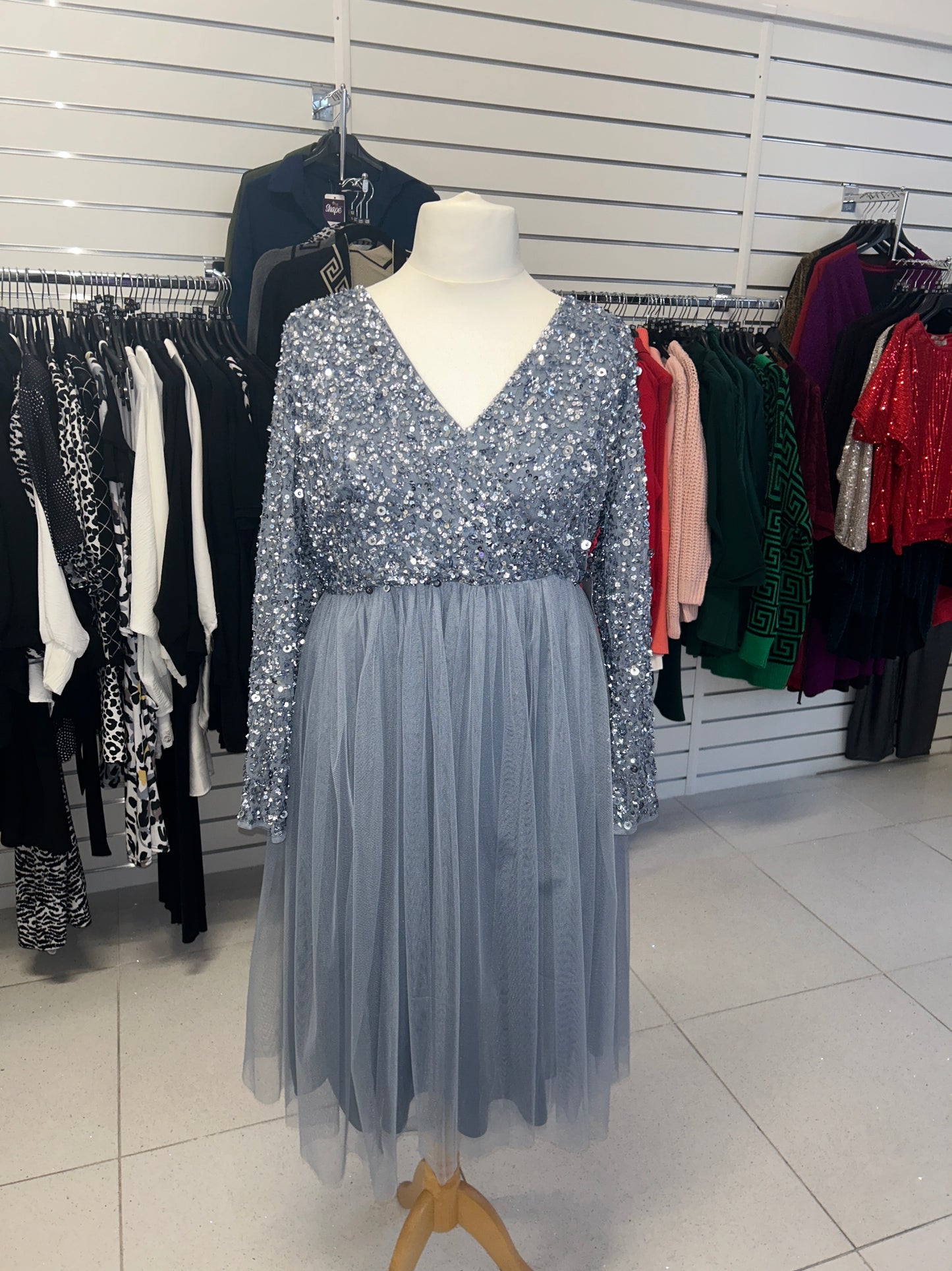 Maya Deluxe Faux Wrap Midi Dress
