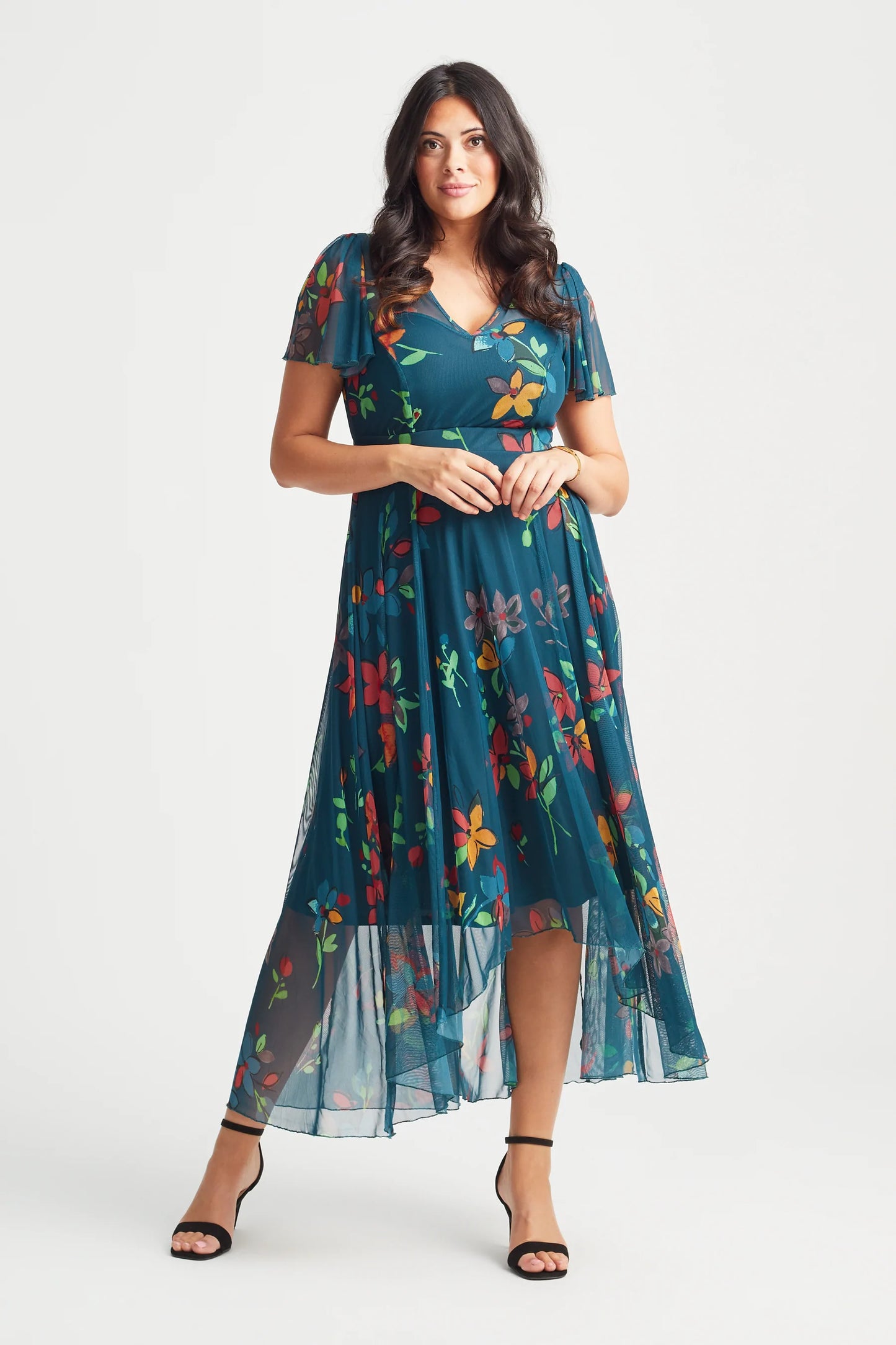 Scarlett & Jo Tilly Teal Red Dress