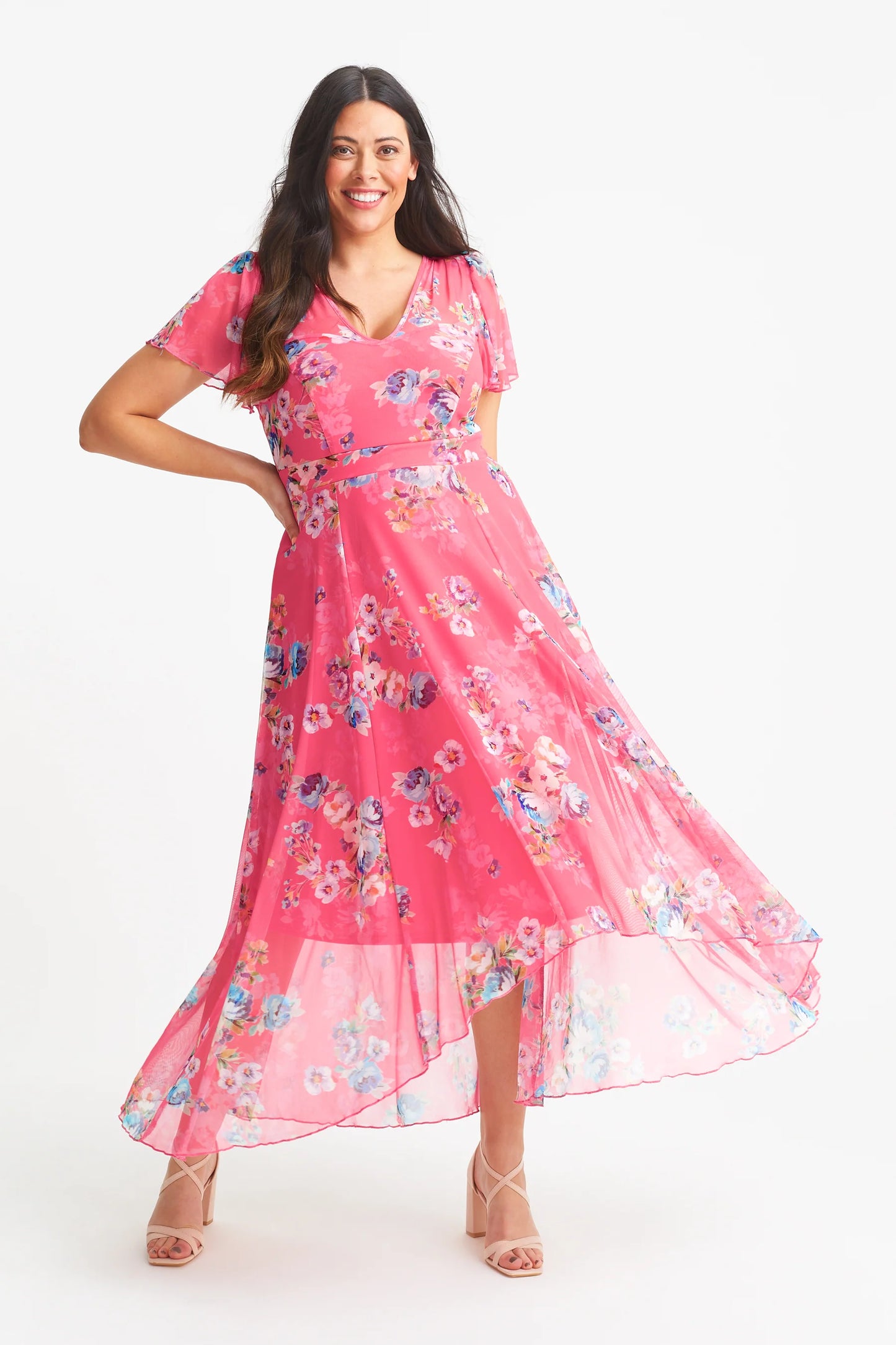 Scarlett & Jo Tilly Coral Multi Dress