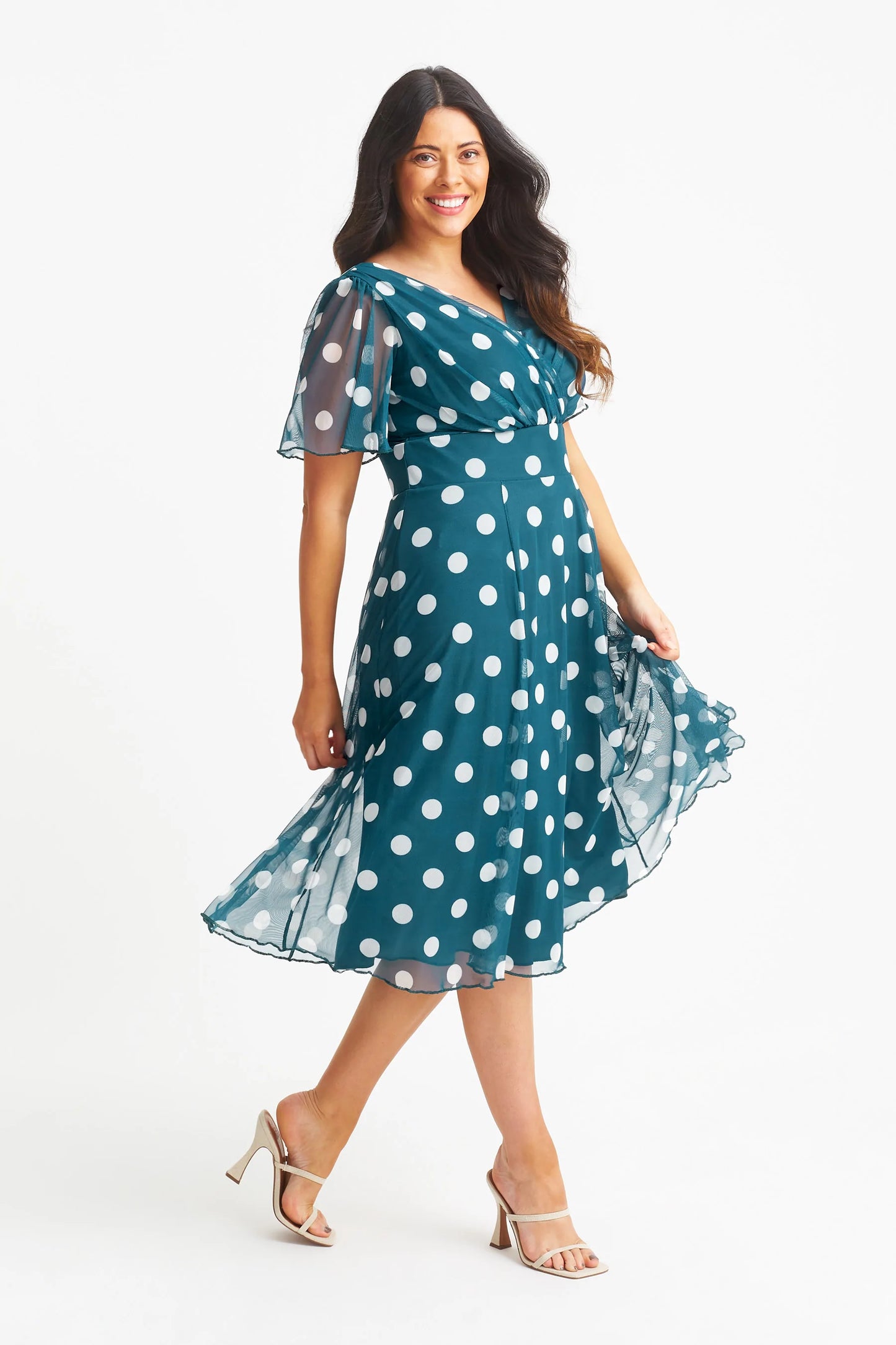 Scarlett & Jo Victoria Teal Spot Dress