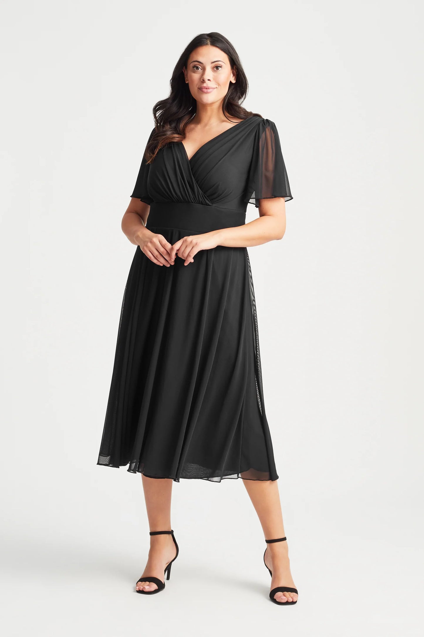 Scarlett & Jo Victoria Black Midi Dress