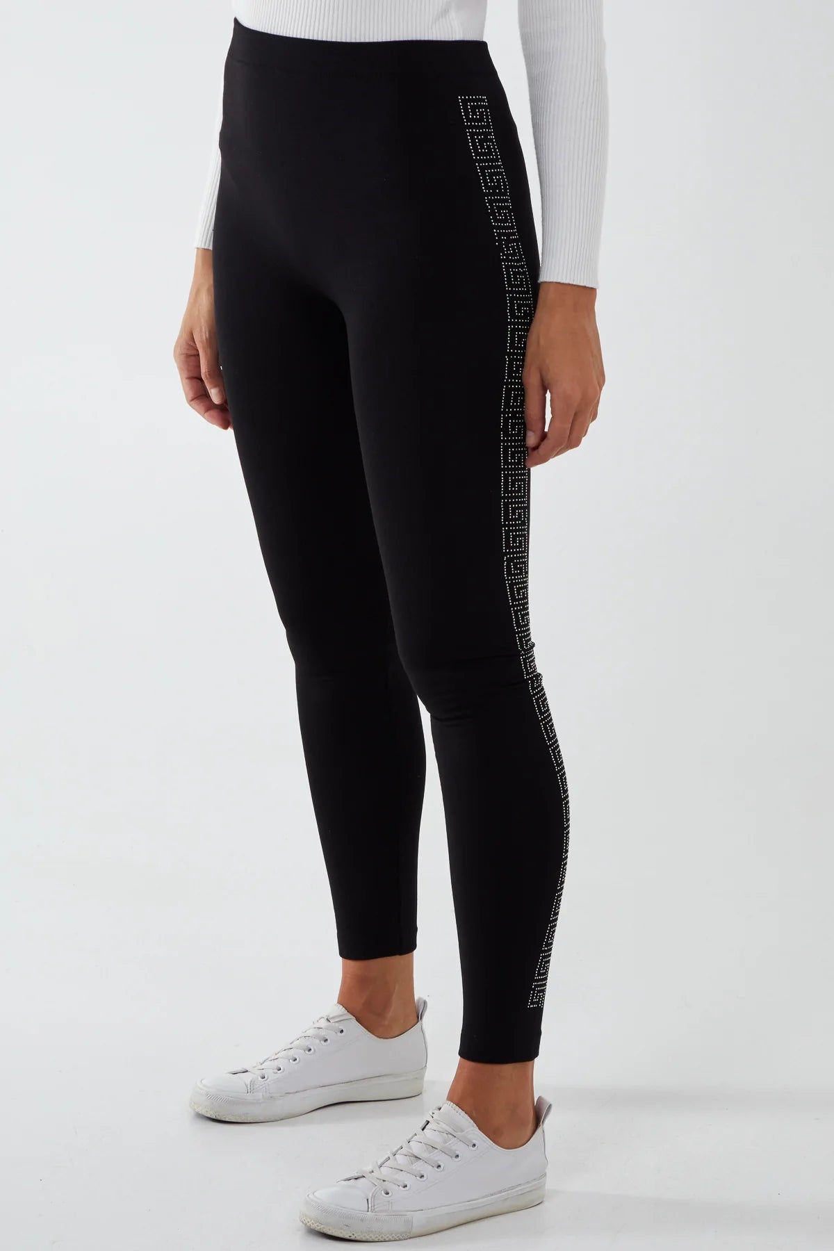 One Size Fits Most Fleece Lined Legging-Black