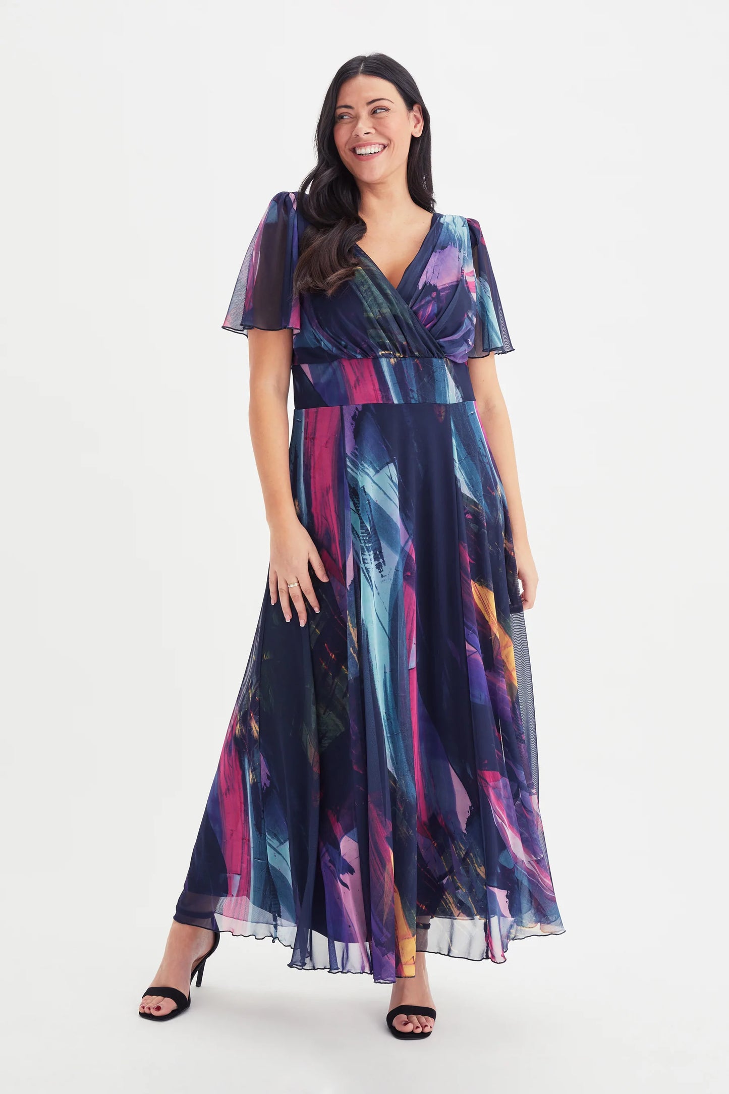 Scarlett & Jo Isabelle Navy Abstract Maxi Dress