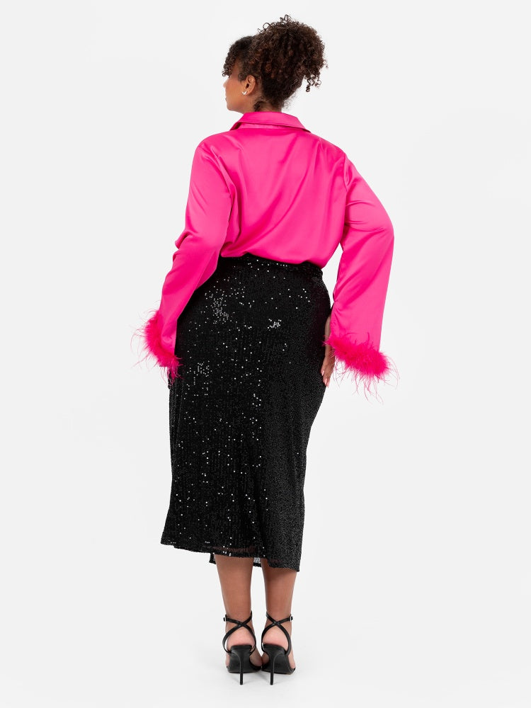 Lovedrobe Sequin Midi Wrap Skirt