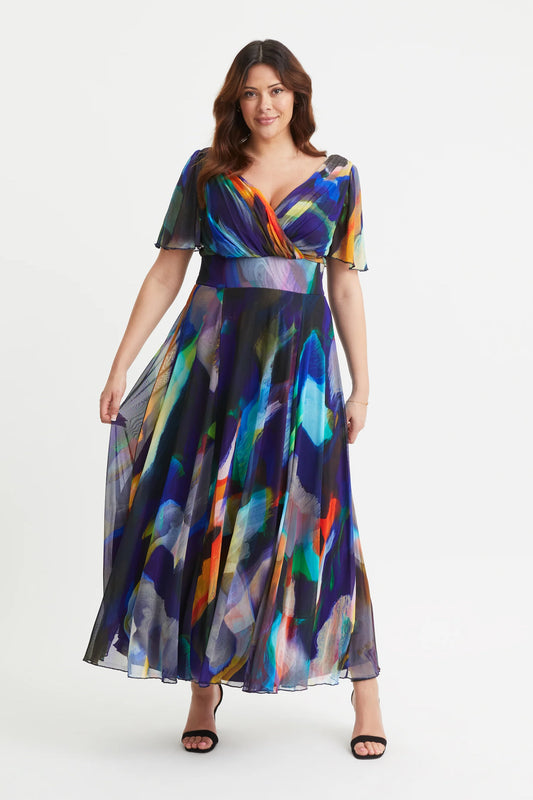 Scarlett & Jo Isabelle Navy Mirage Maxi Dress