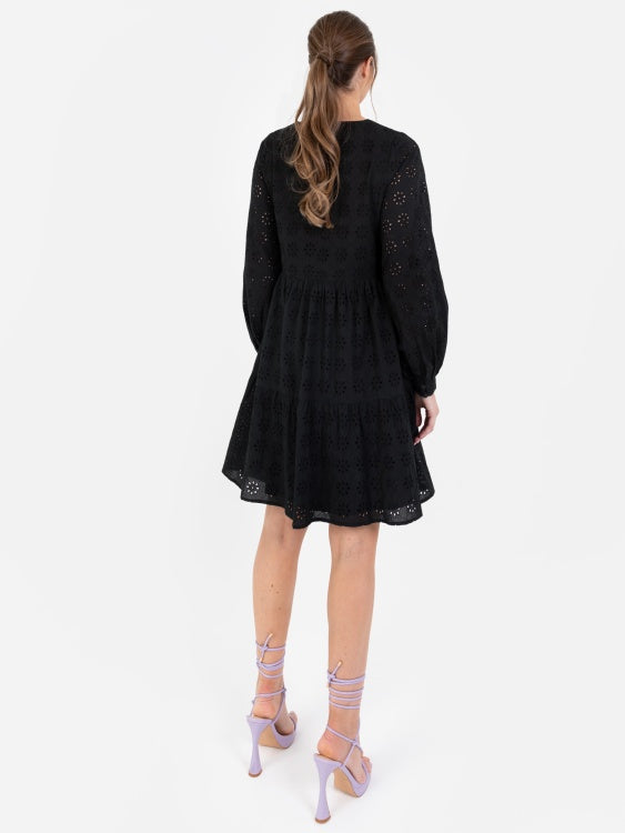 Lovedrobe Long Sleeve Broderie Smock Dress