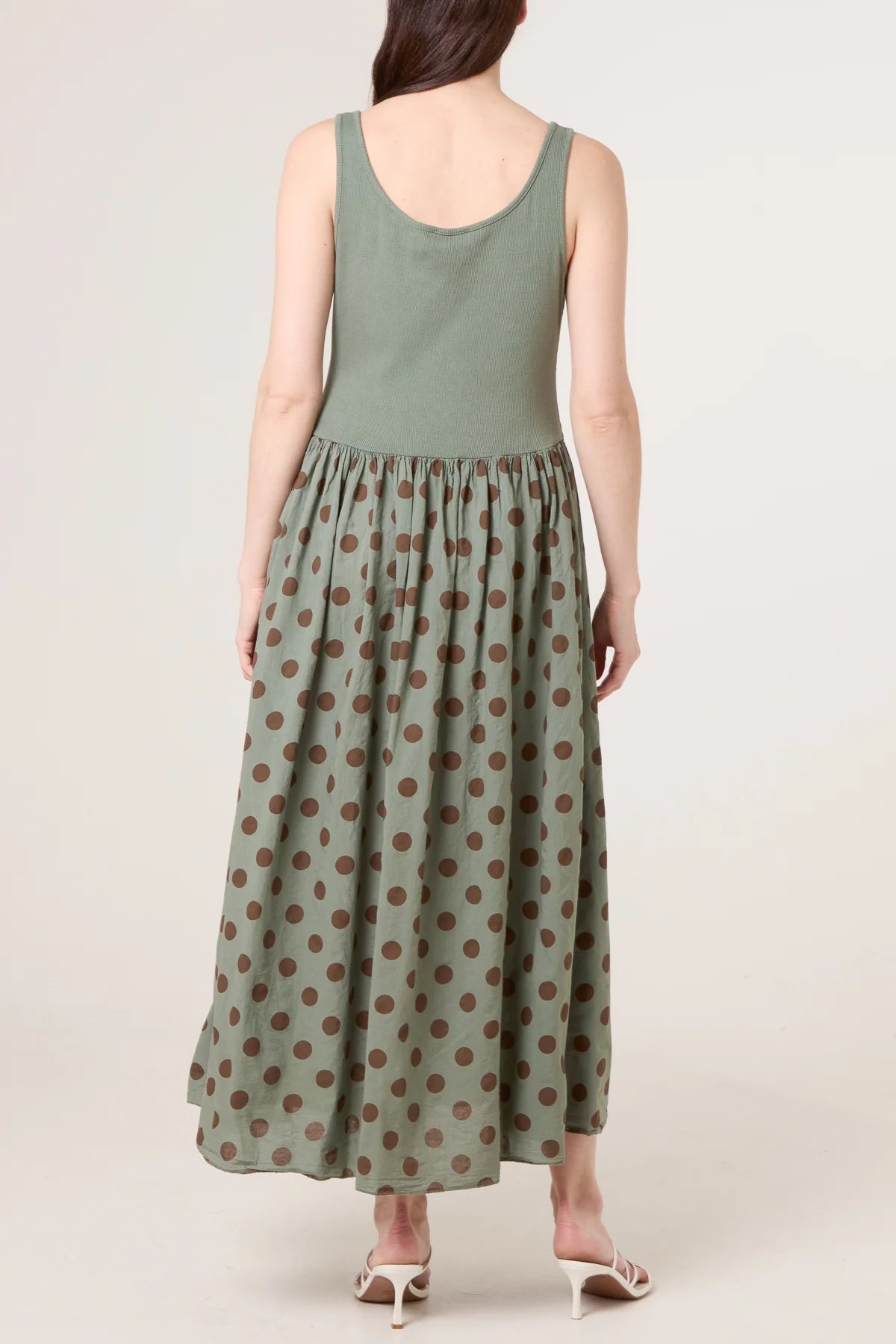 Polka Dot Vest Midi Dress