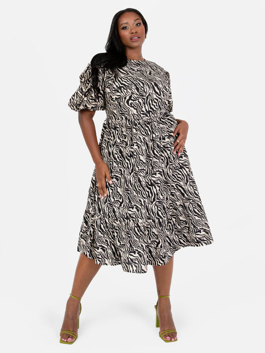 Lovedrobe Zebra Print Midi Dress