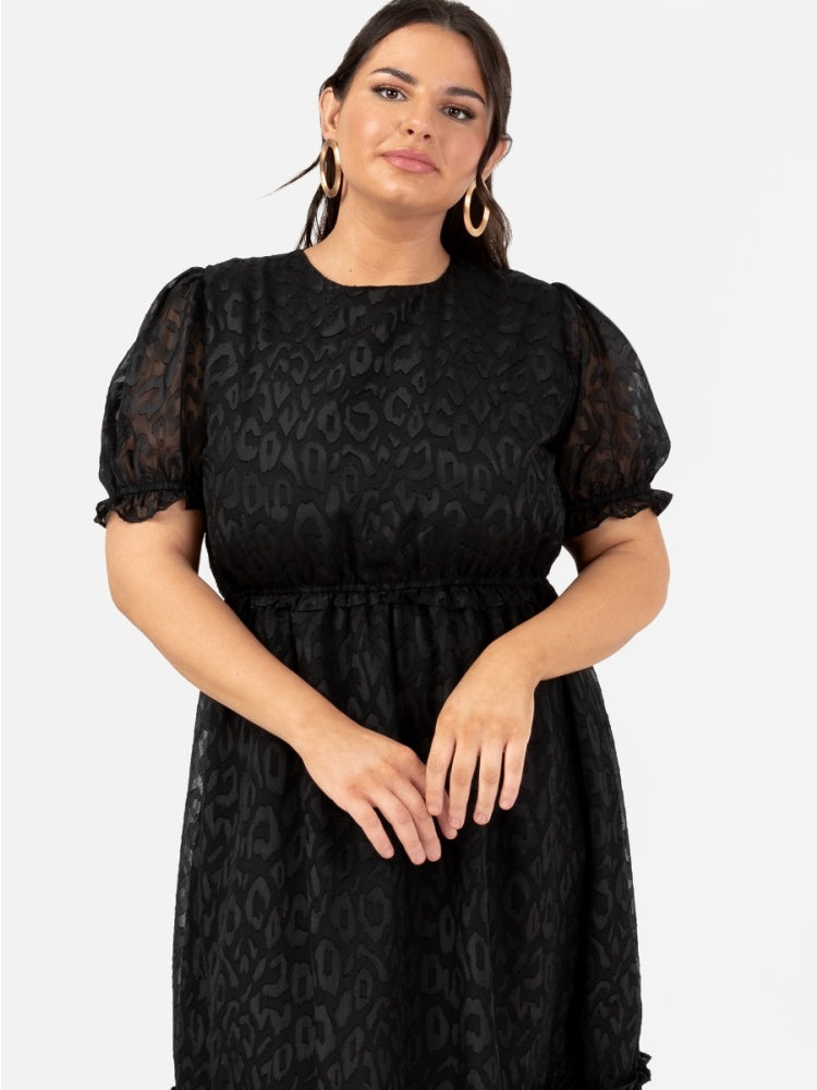 Lovedrobe Black Animal Pattern Midi Dress