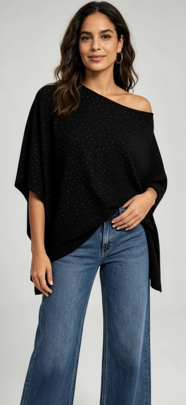Sparkle Knit Poncho