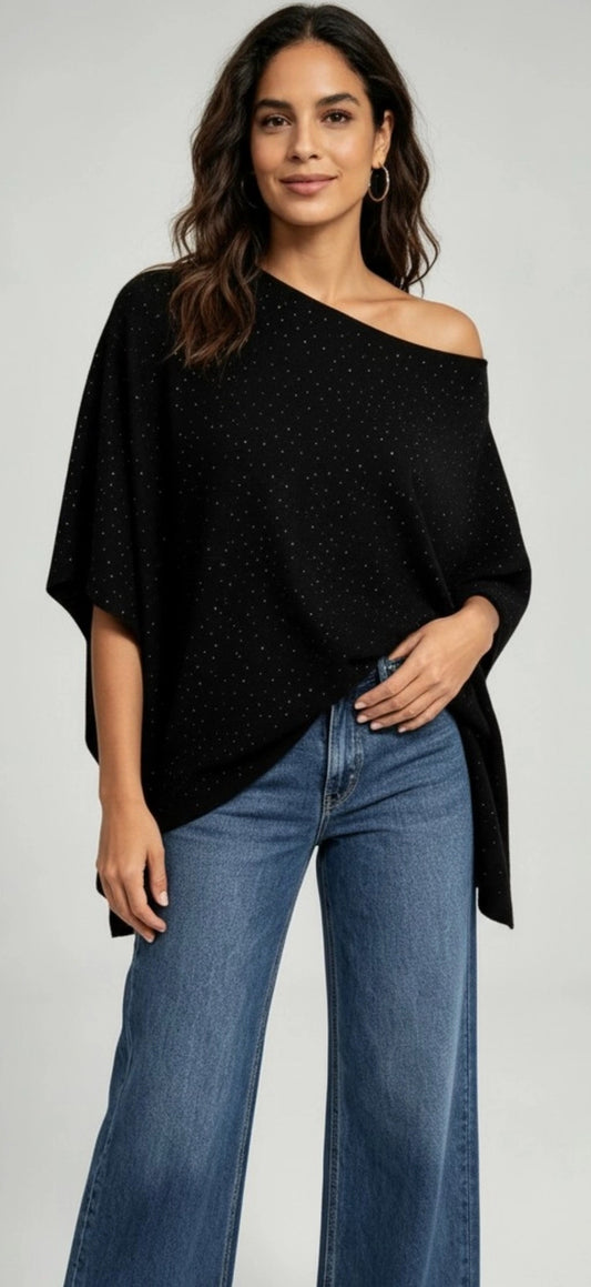 Sparkle Knit Poncho