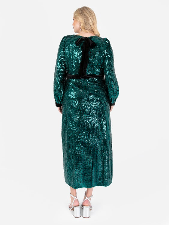 Lovedrobe Luxe Fully Embellished Velvet Midi Dress