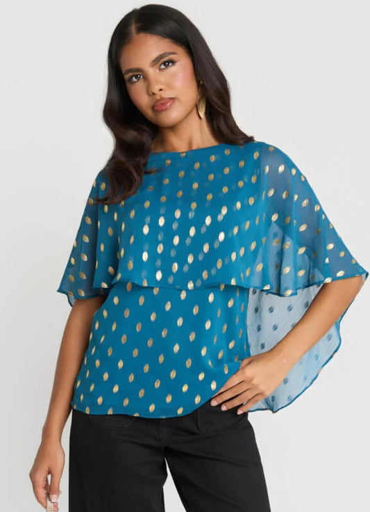 Needs No Label Foil Spot Cape Top