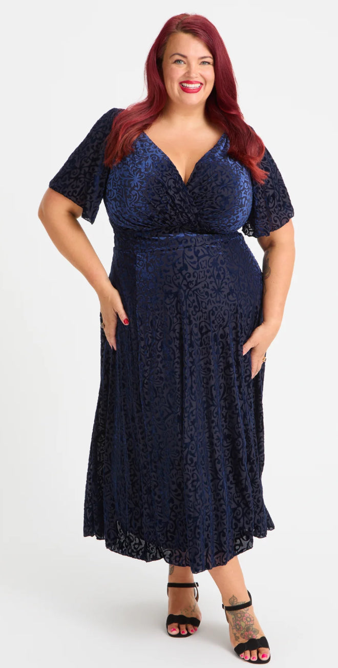 Scarlett & Jo Angel Sleeve Long Midi Dress