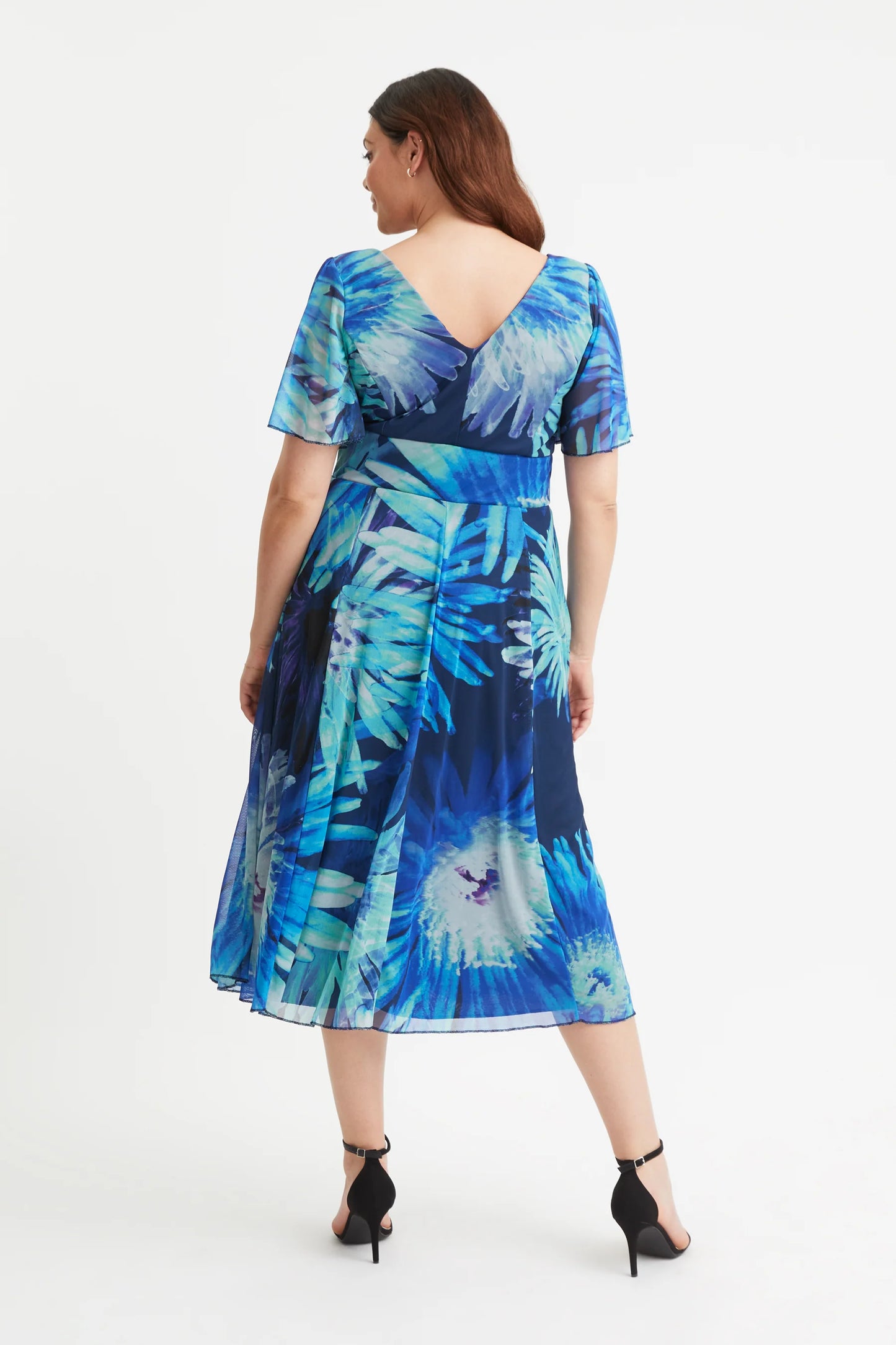 Scarlett & Jo Victoria Blue Sunflower Midi Dress