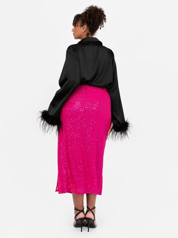 Lovedrobe Sequin Midi Wrap Skirt