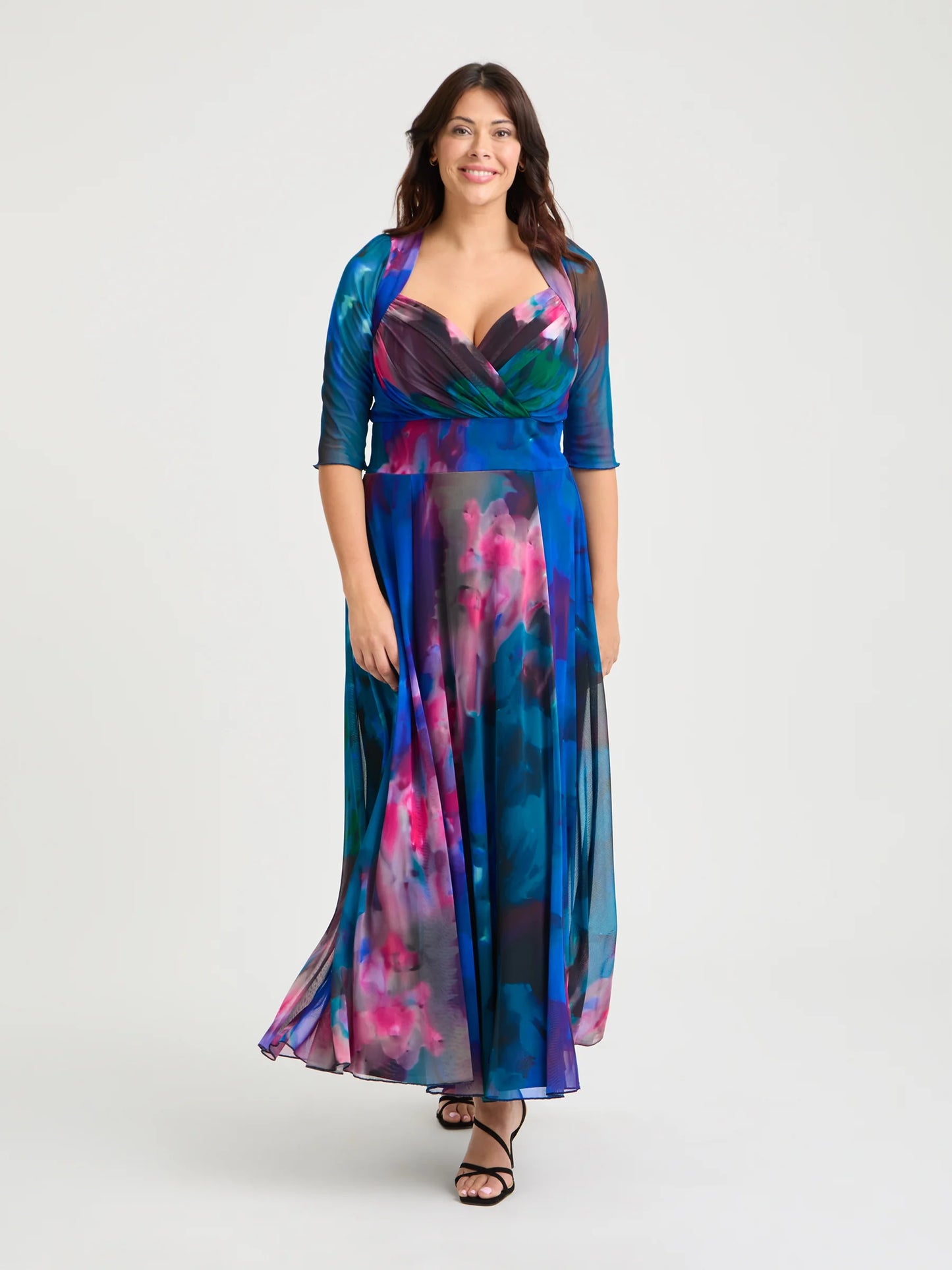 Scarlett & Jo Elizabeth Blue Green Multi Maxi Dress
