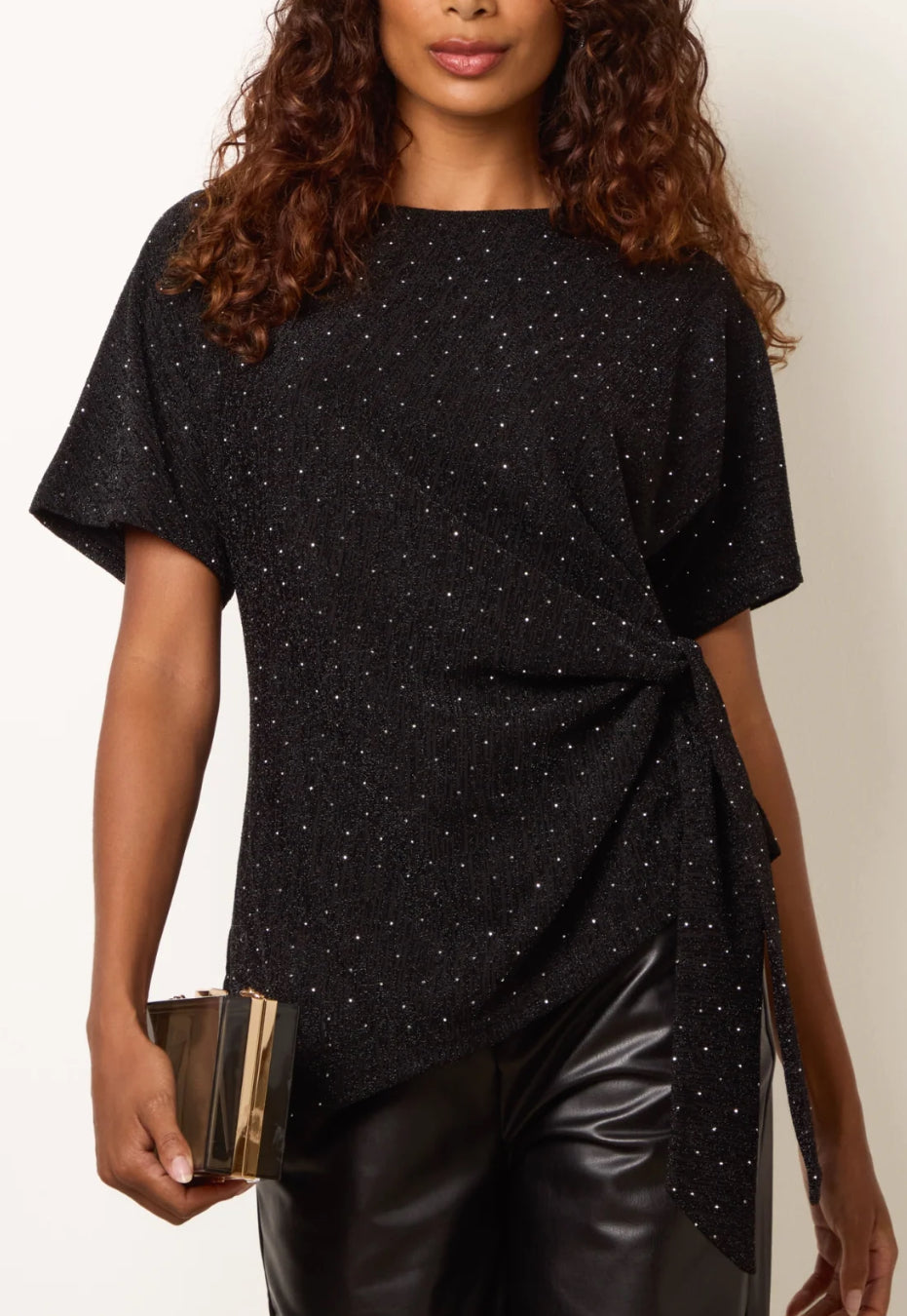 Rhinestone Side Tie Top