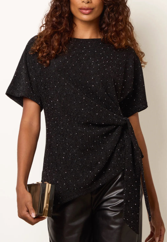 Rhinestone Side Tie Top