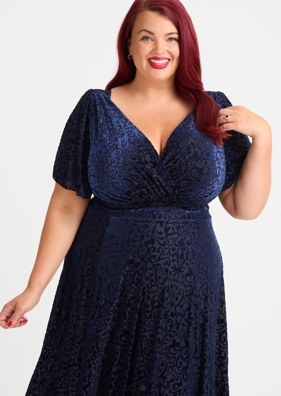 Scarlett & Jo Angel Sleeve Long Midi Dress