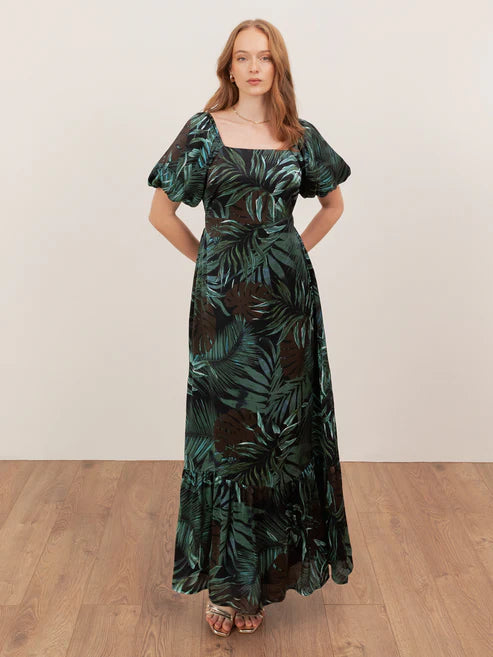 Lovedrobe Tropical Print Square Neck Maxi Dress