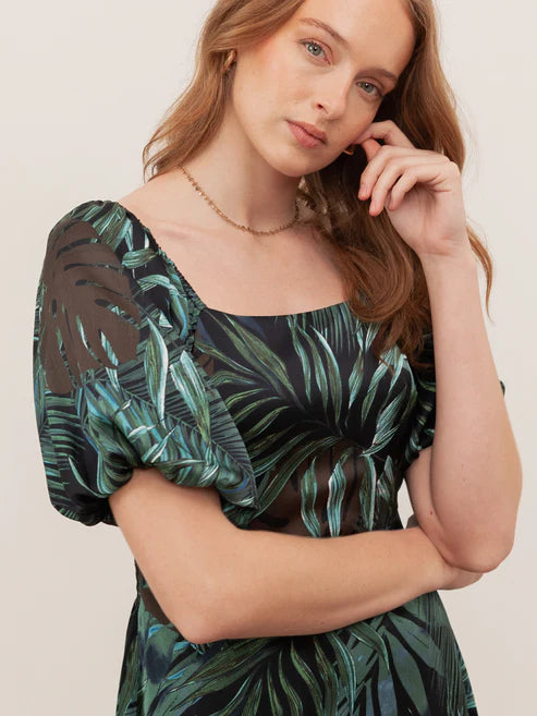 Lovedrobe Tropical Print Square Neck Maxi Dress
