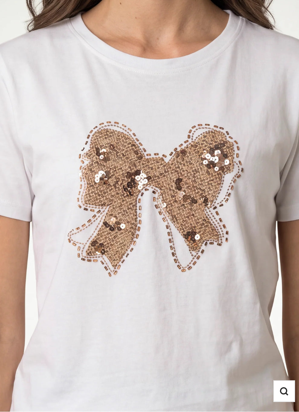 T-shirt with Embellished Bow