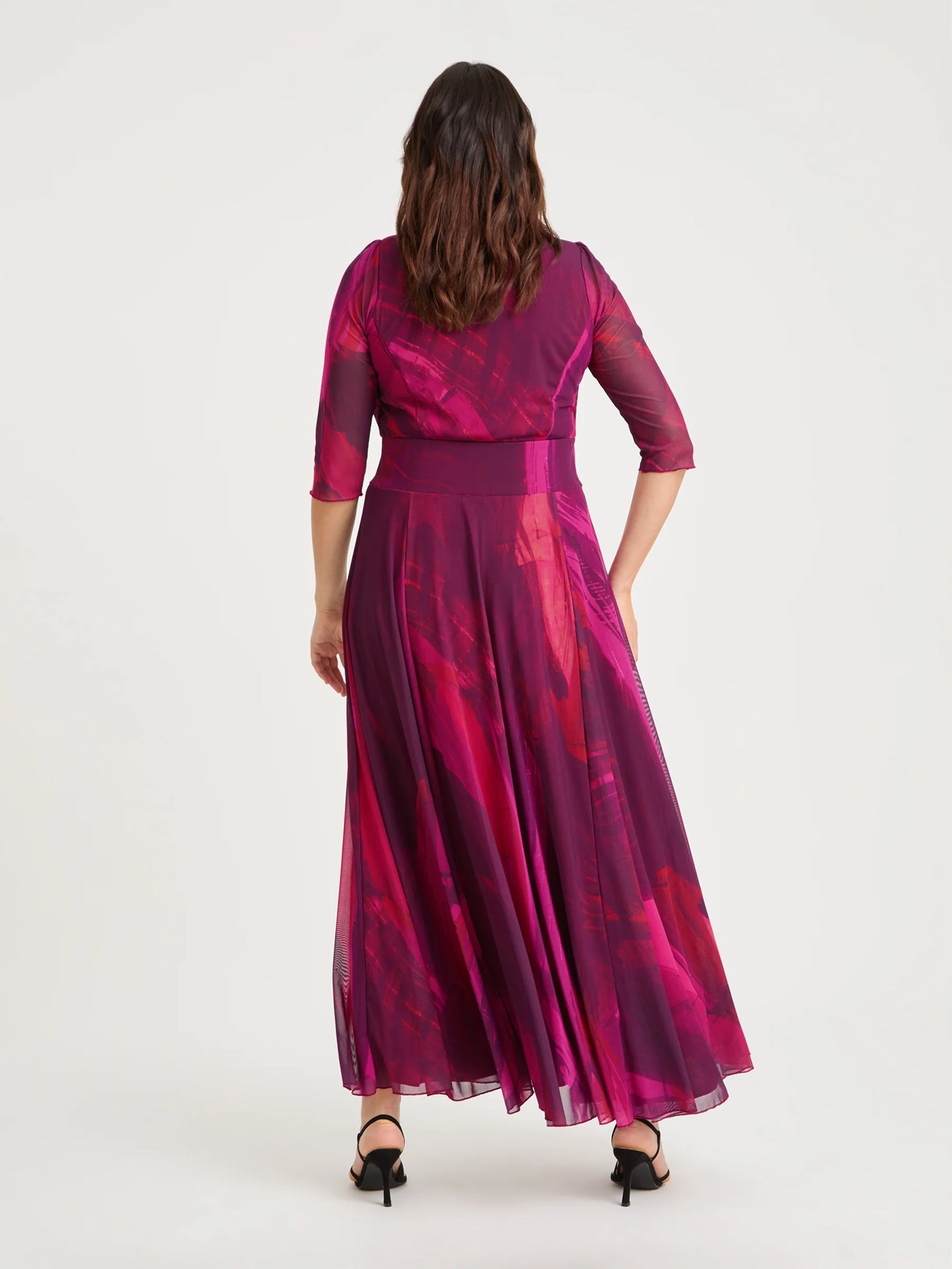 Scarlett & Jo Elizabeth Wine Abstract Maxi Dress