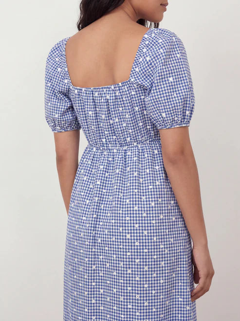 Lovedrobe Blue Gingham And Polka Midaxi Dress