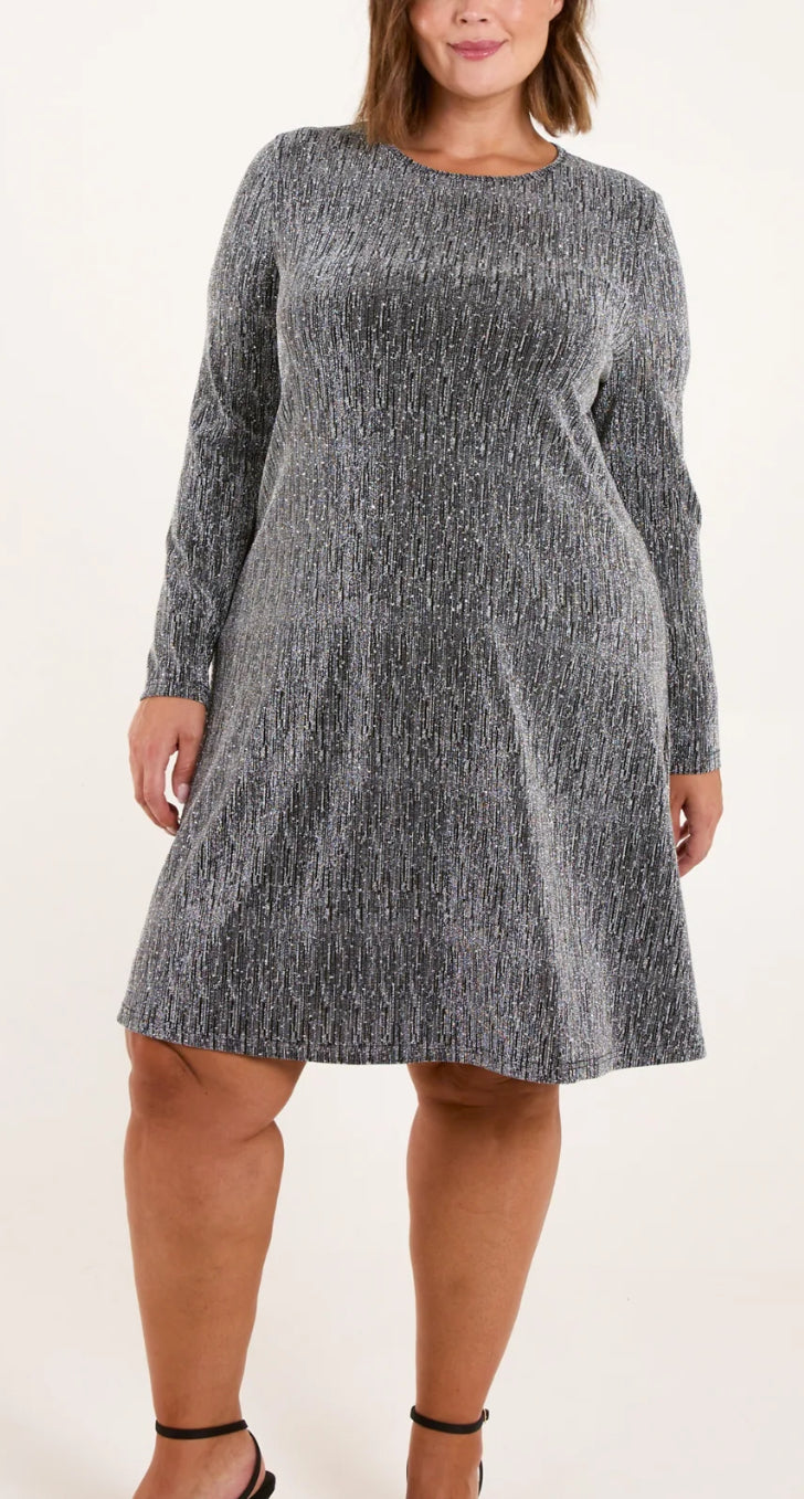 Metallic Pattern Swing Dress