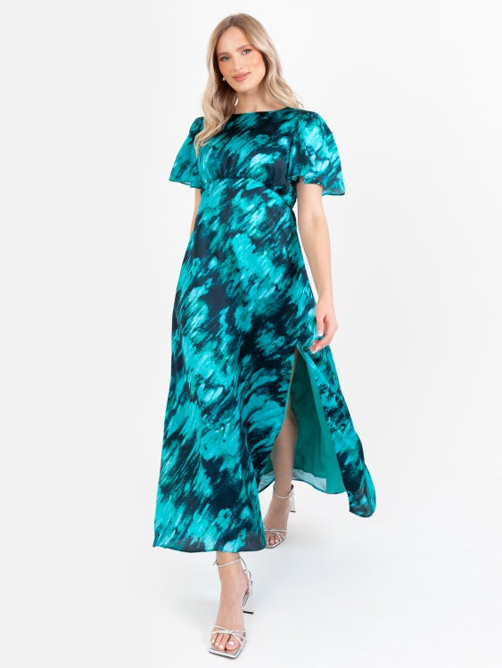 Lovedrobe Marble Effect Short Sleeve Midaxi Dress