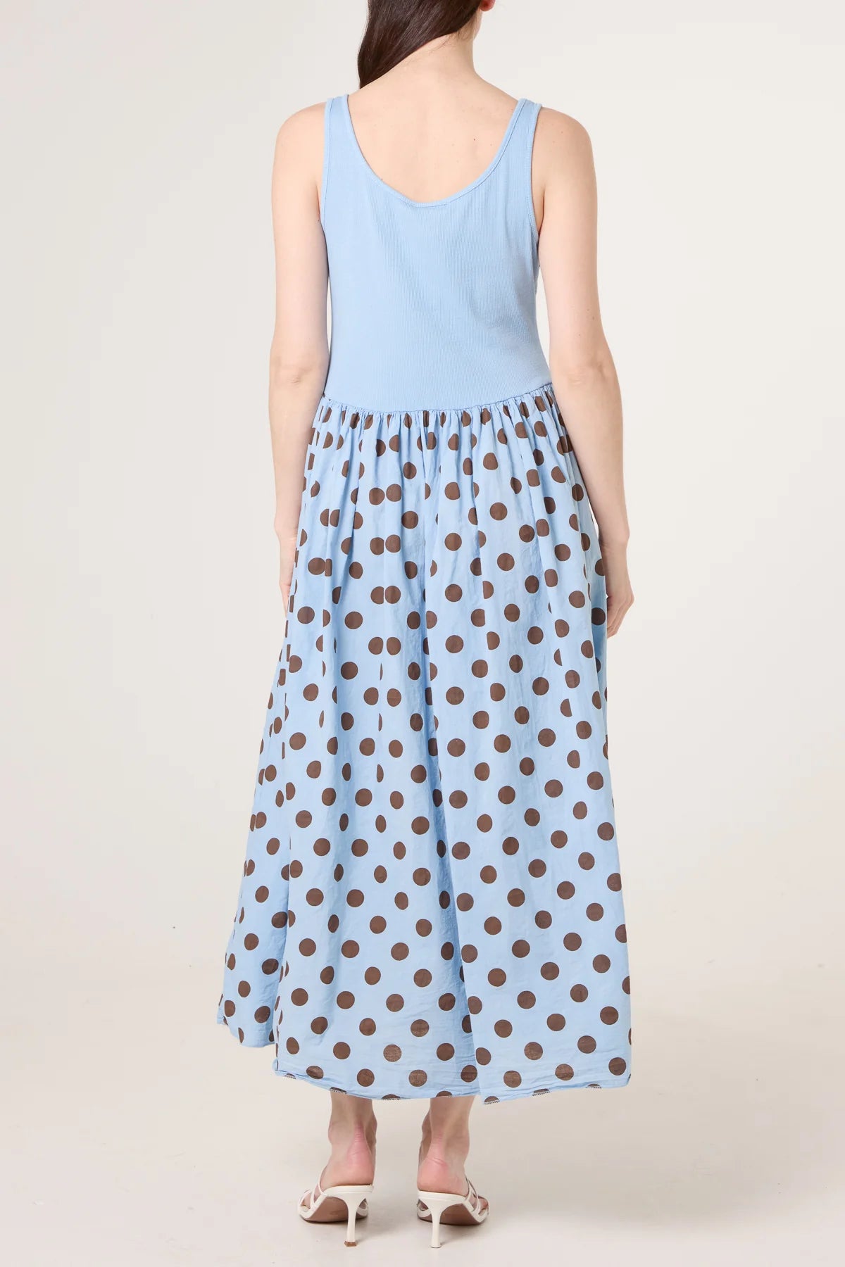Polka Dot Vest Midi Dress