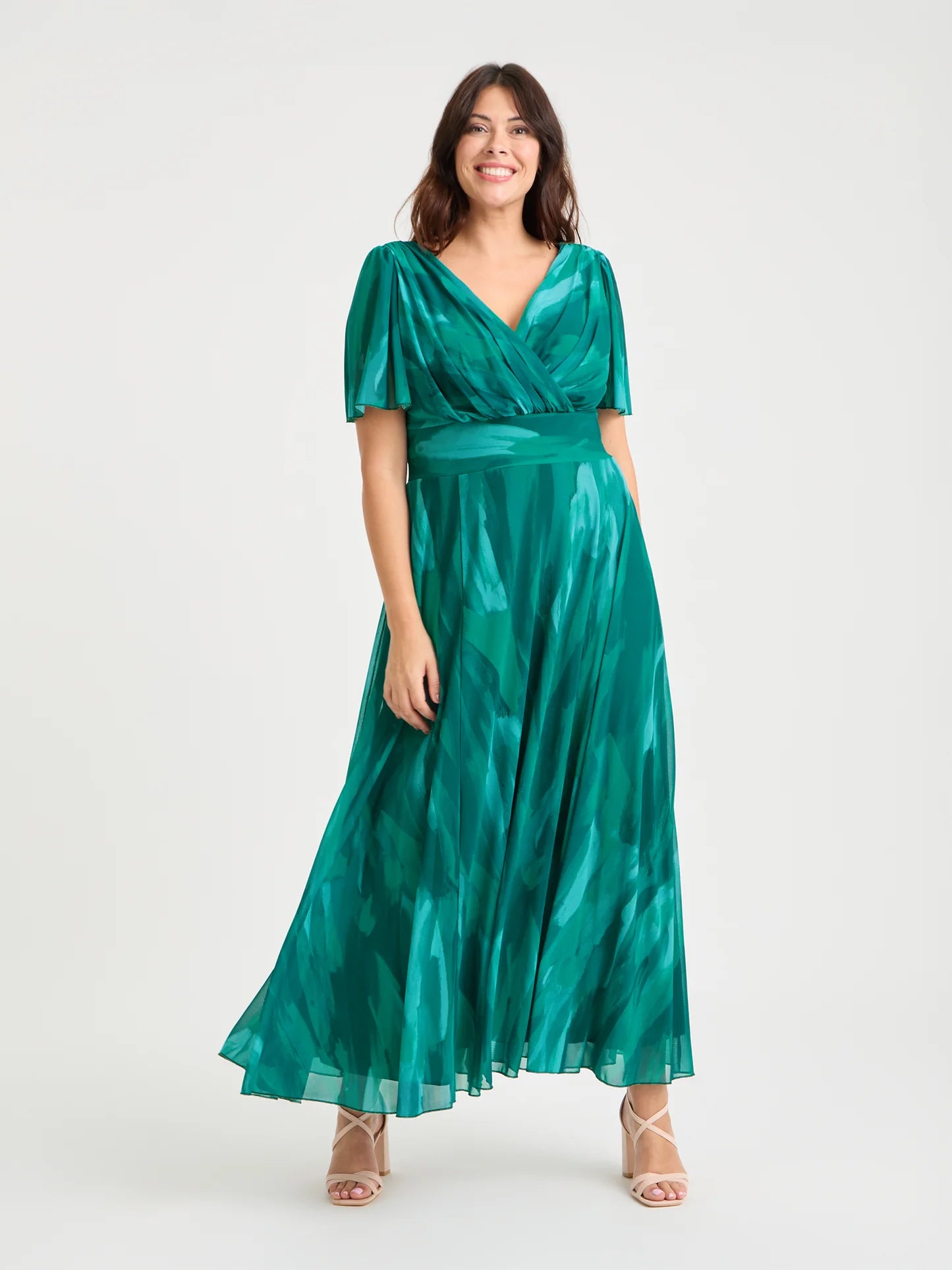 Scarlett & Jo Isabelle Sea Green Maxi Dress
