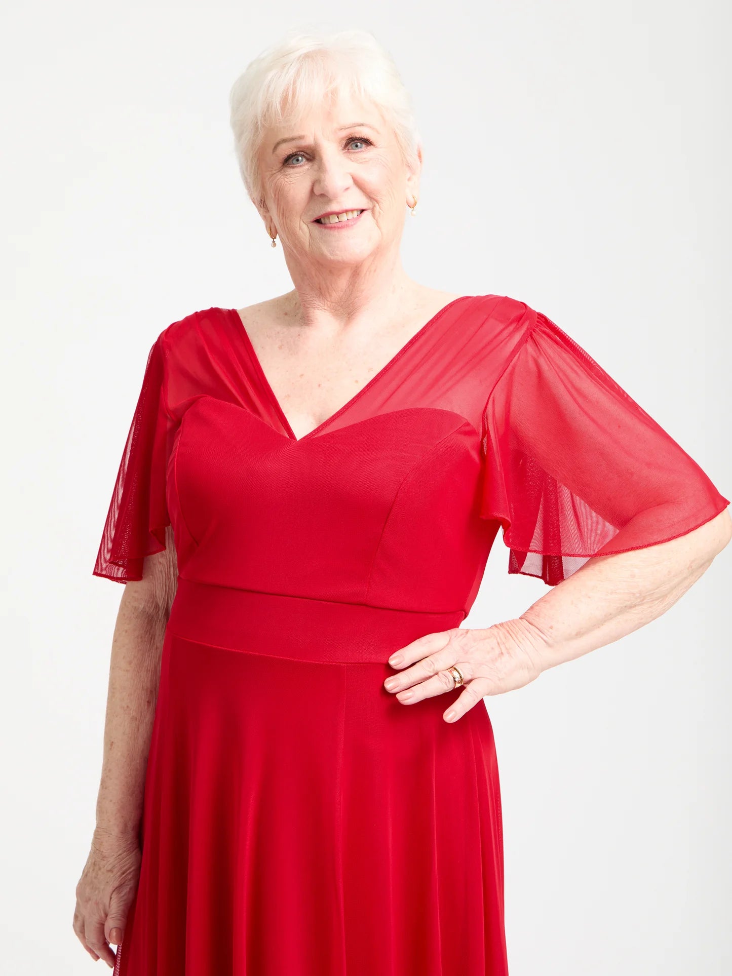 Scarlett & Jo Petite Tilly Solid Red Dress