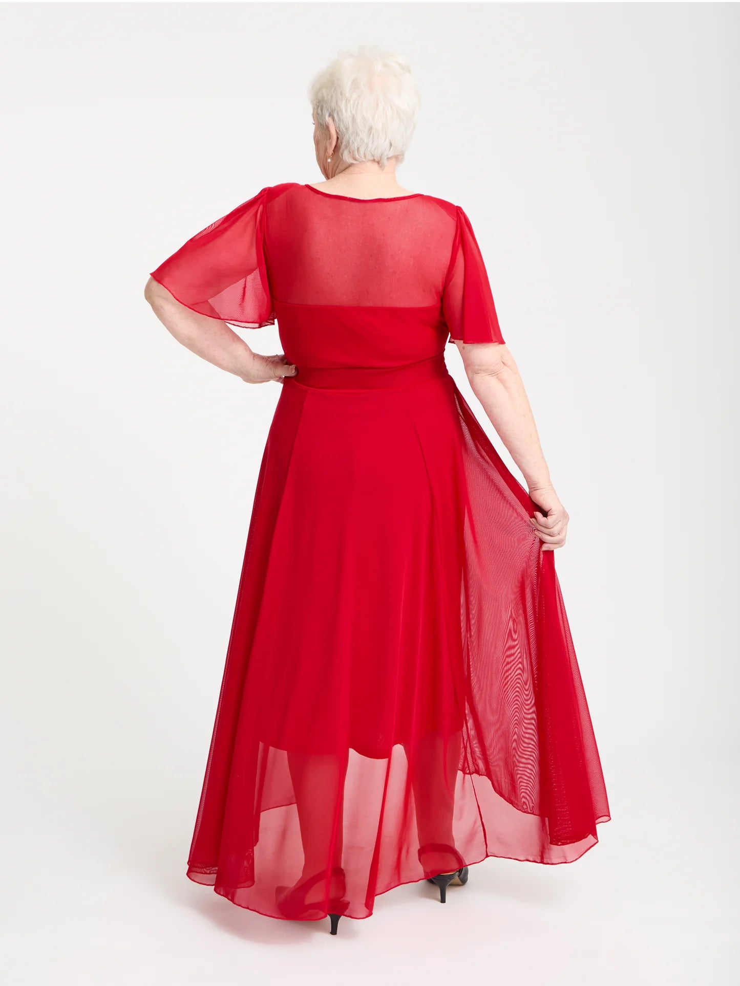 Scarlett & Jo Petite Tilly Solid Red Dress