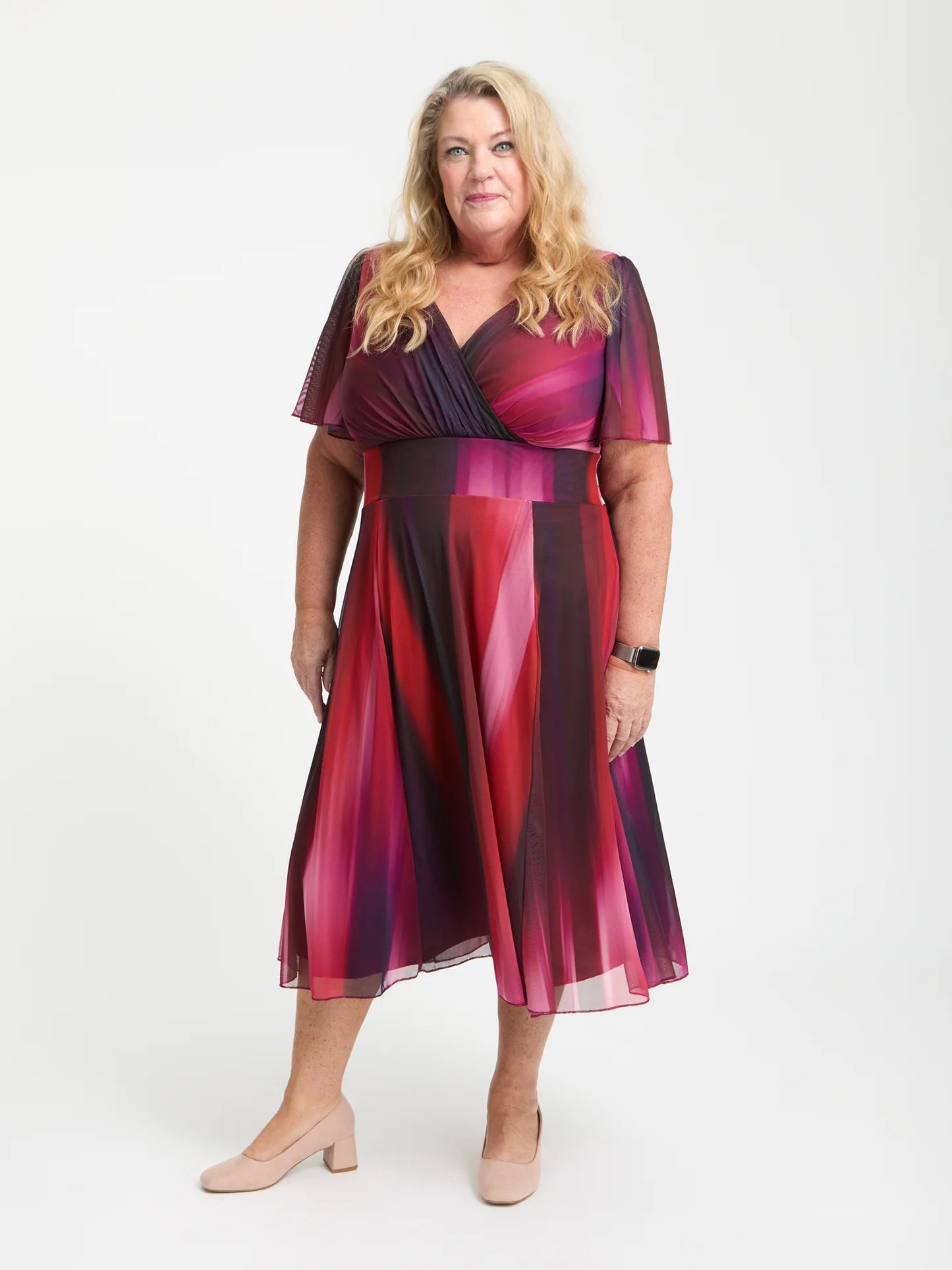 Scarlett & Jo Petite Victoria Mulberry Ombre Midi Dress