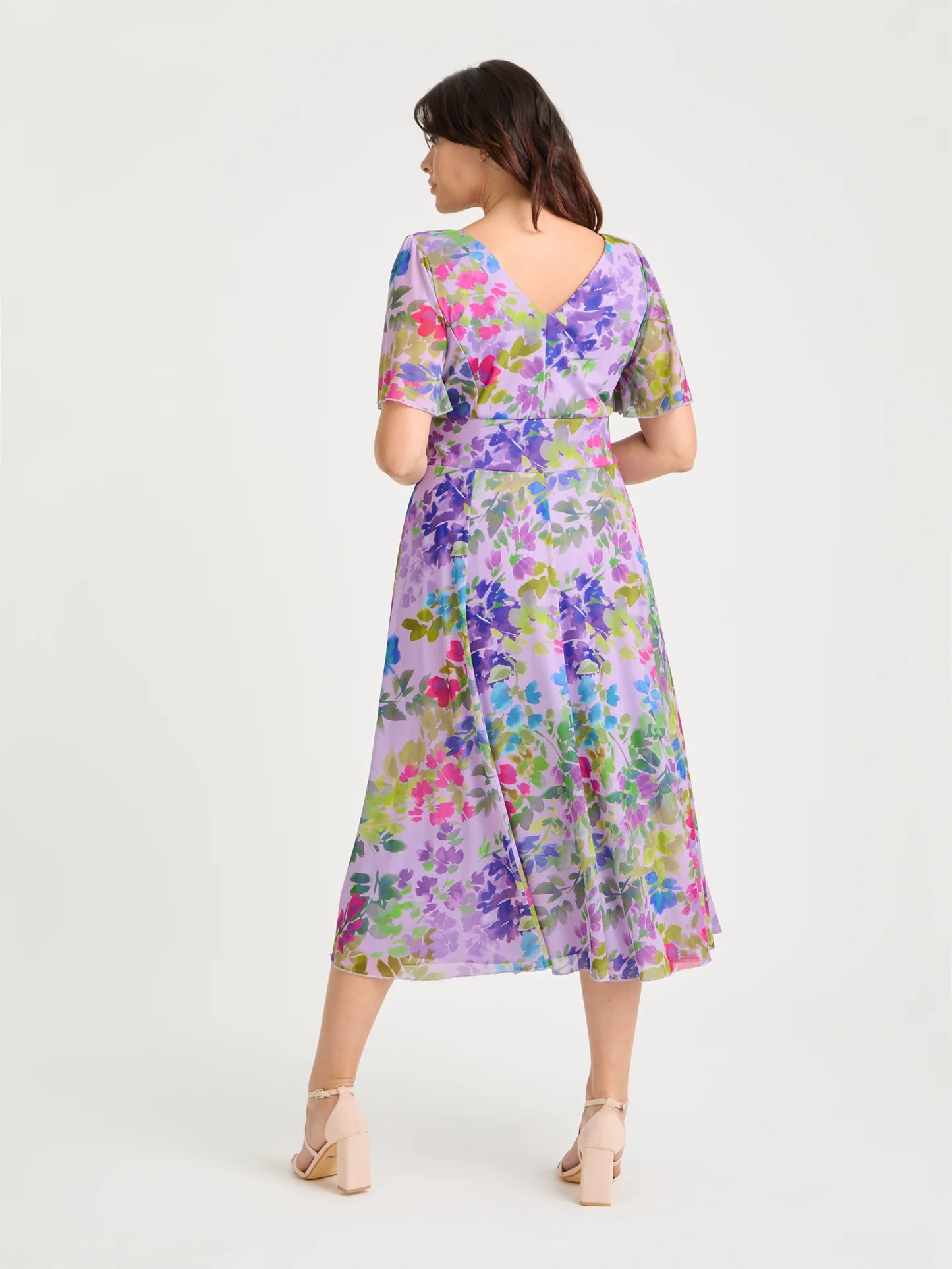 Scarlett & Jo Victoria Lilac Multi Midi Dress