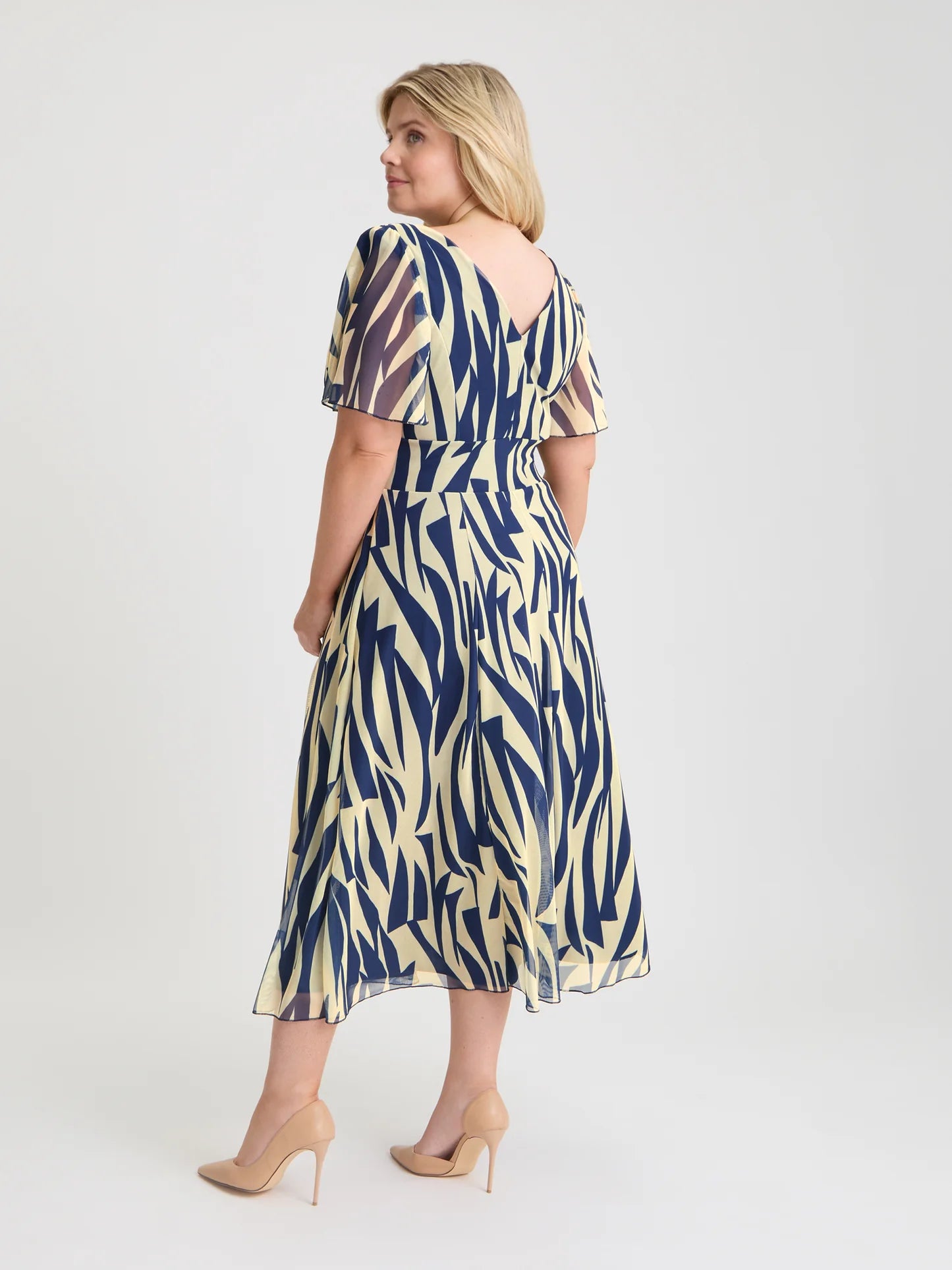 Scarlett & Jo Victoria Marine Ivory Midi Dress