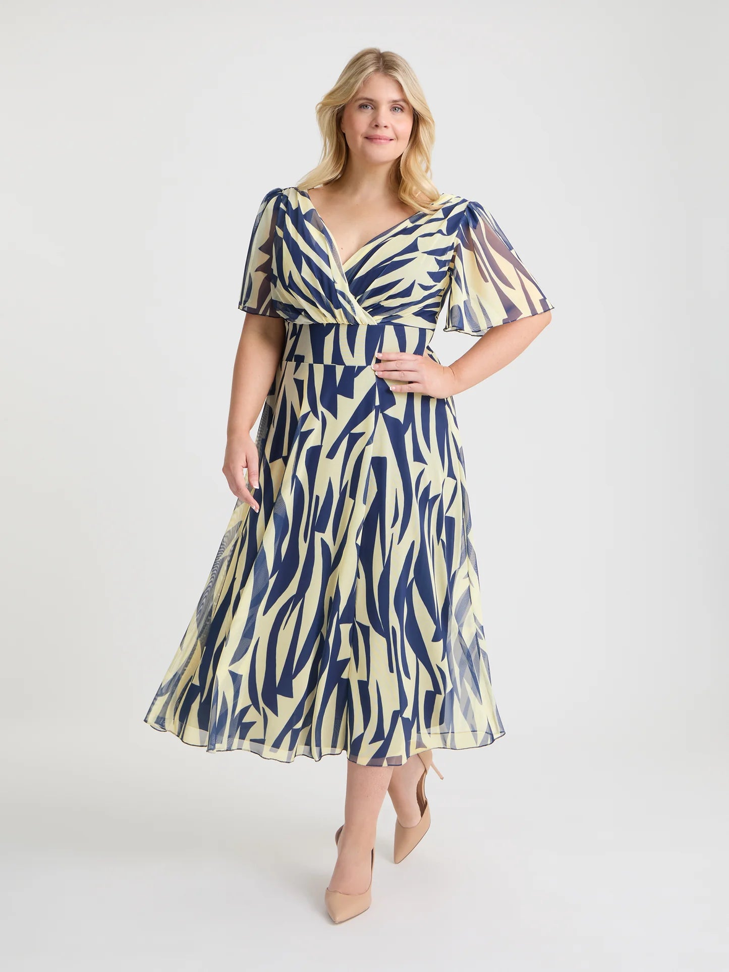 Scarlett & Jo Victoria Marine Ivory Midi Dress